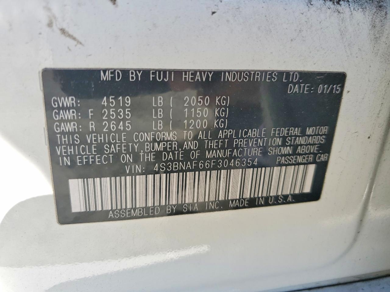 2015 Subaru Legacy 2.5i Premium Cream vin: 4S3BNAF66F3046354