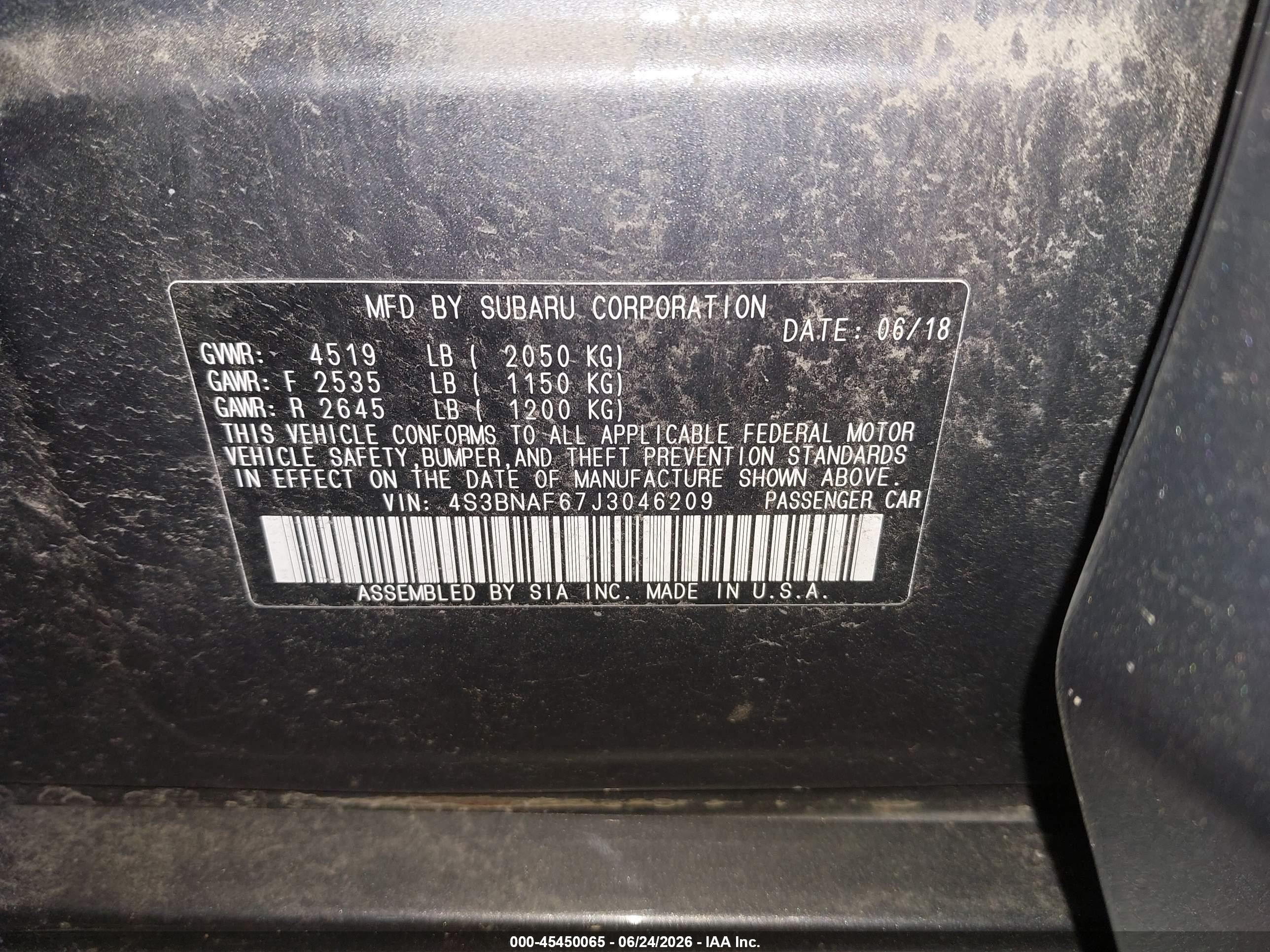2018 Subaru Legacy 2.5i Premium Gray vin: 4S3BNAF67J3046209