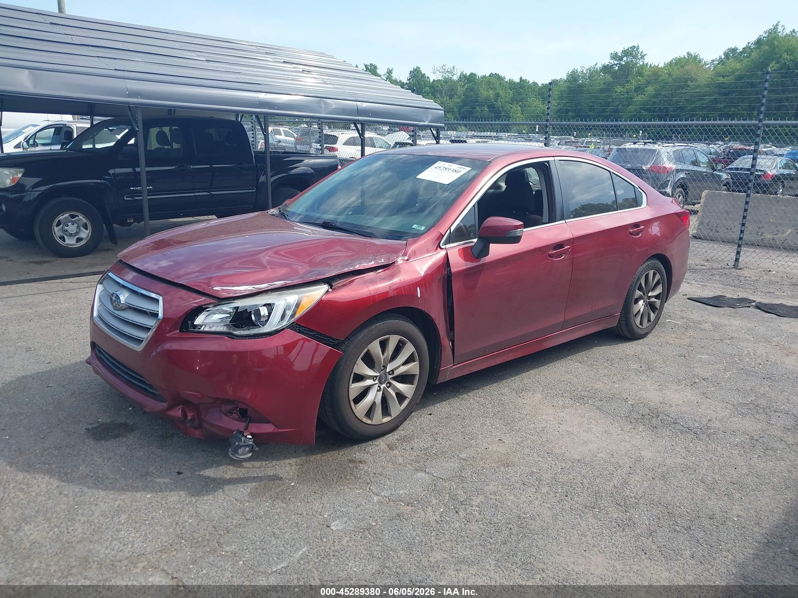 2015 Subaru Legacy 2.5i Premium Red vin: 4S3BNAF68F3016675