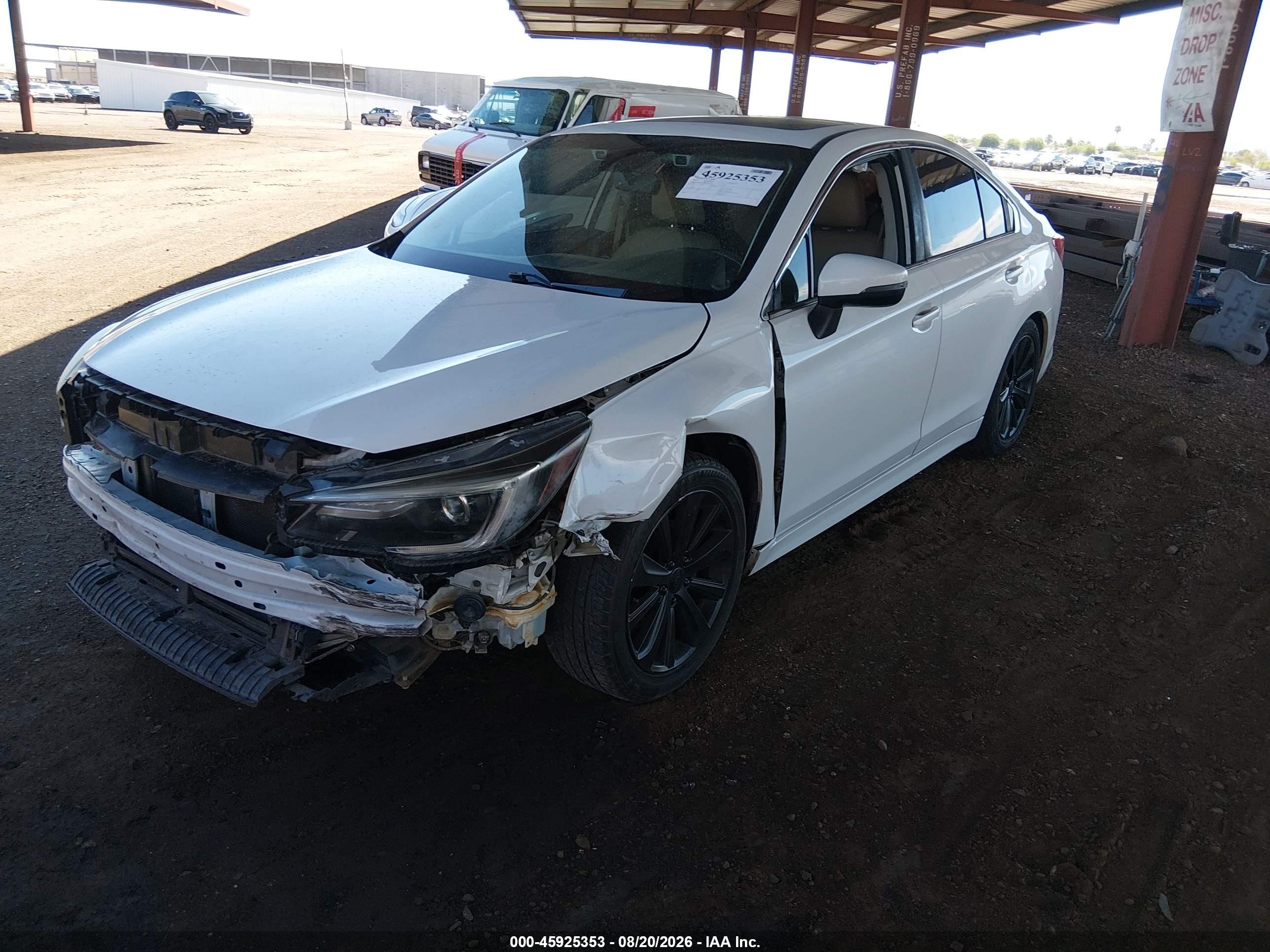 2019 Subaru Legacy 2.5i Limited White vin: 4S3BNAN60K3030503