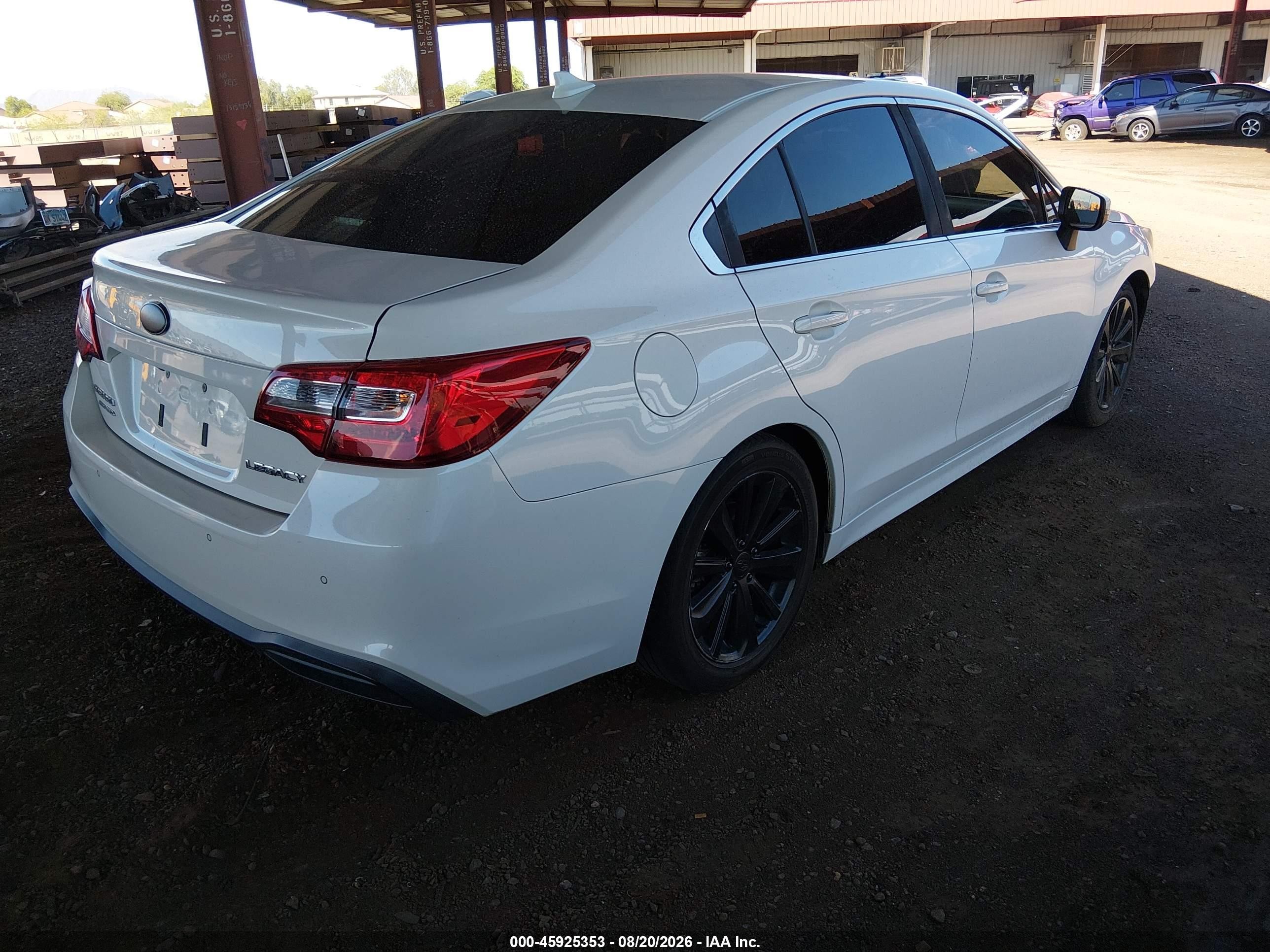 2019 Subaru Legacy 2.5i Limited White vin: 4S3BNAN60K3030503