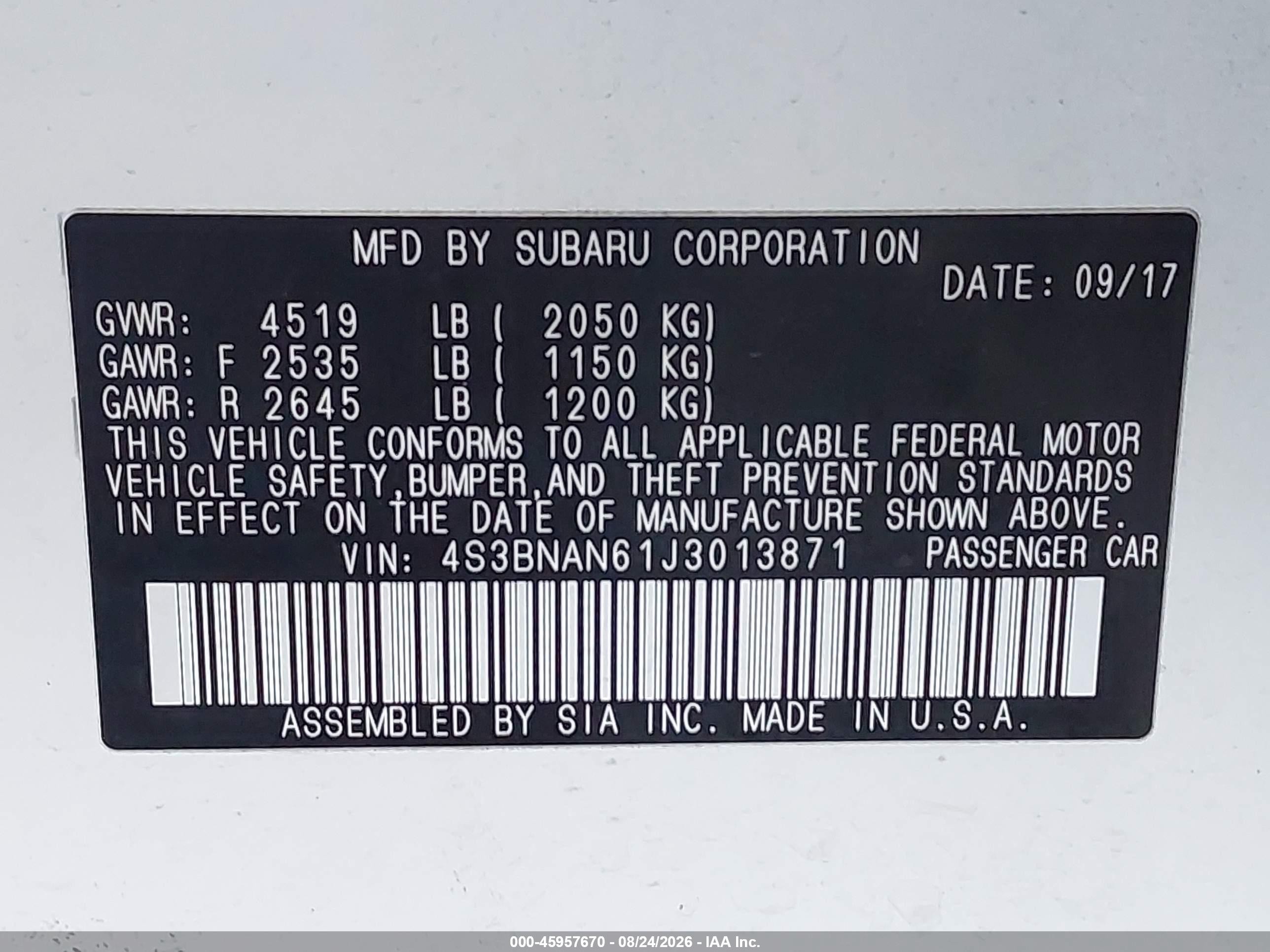 2018 Subaru Legacy 2.5i Limited White vin: 4S3BNAN61J3013871