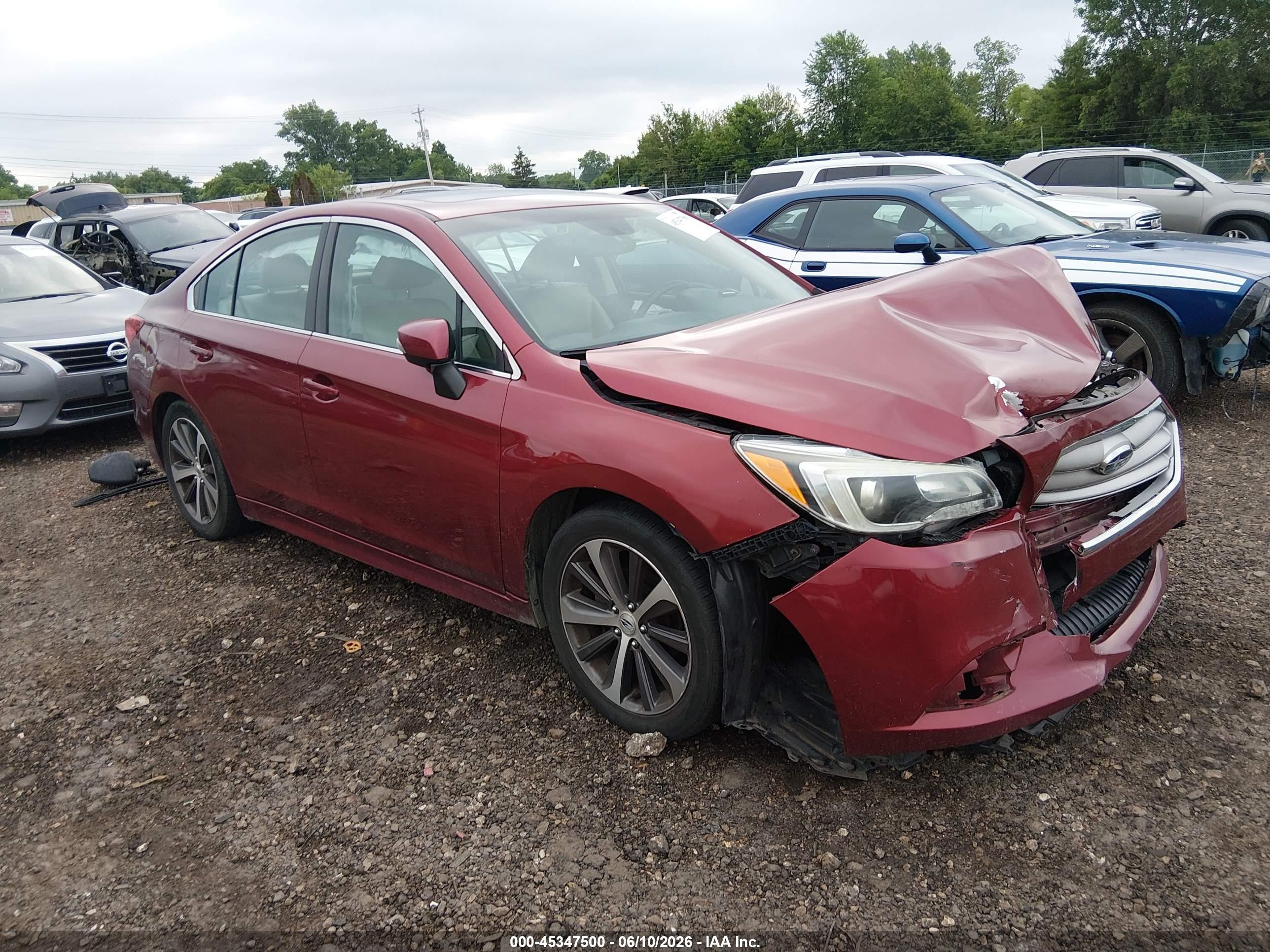 2015 Subaru Legacy 2.5i Limited Red vin: 4S3BNAN65F3045844