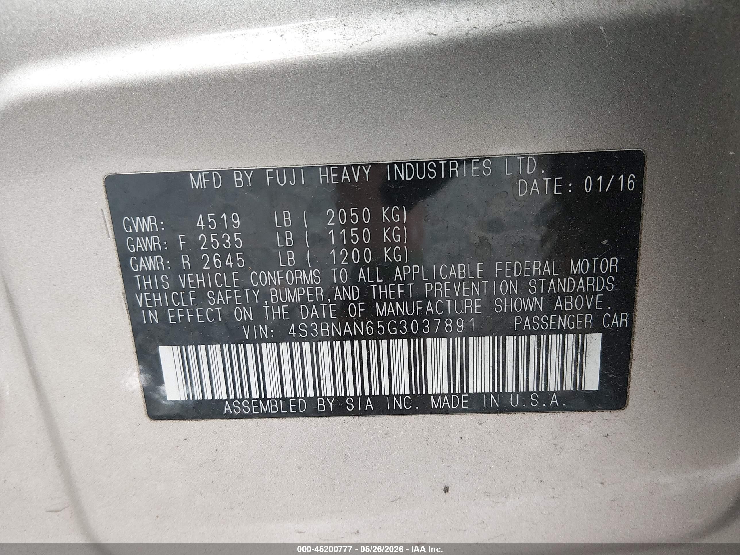 2016 Subaru Legacy 2.5i Limited Gold vin: 4S3BNAN65G3037891