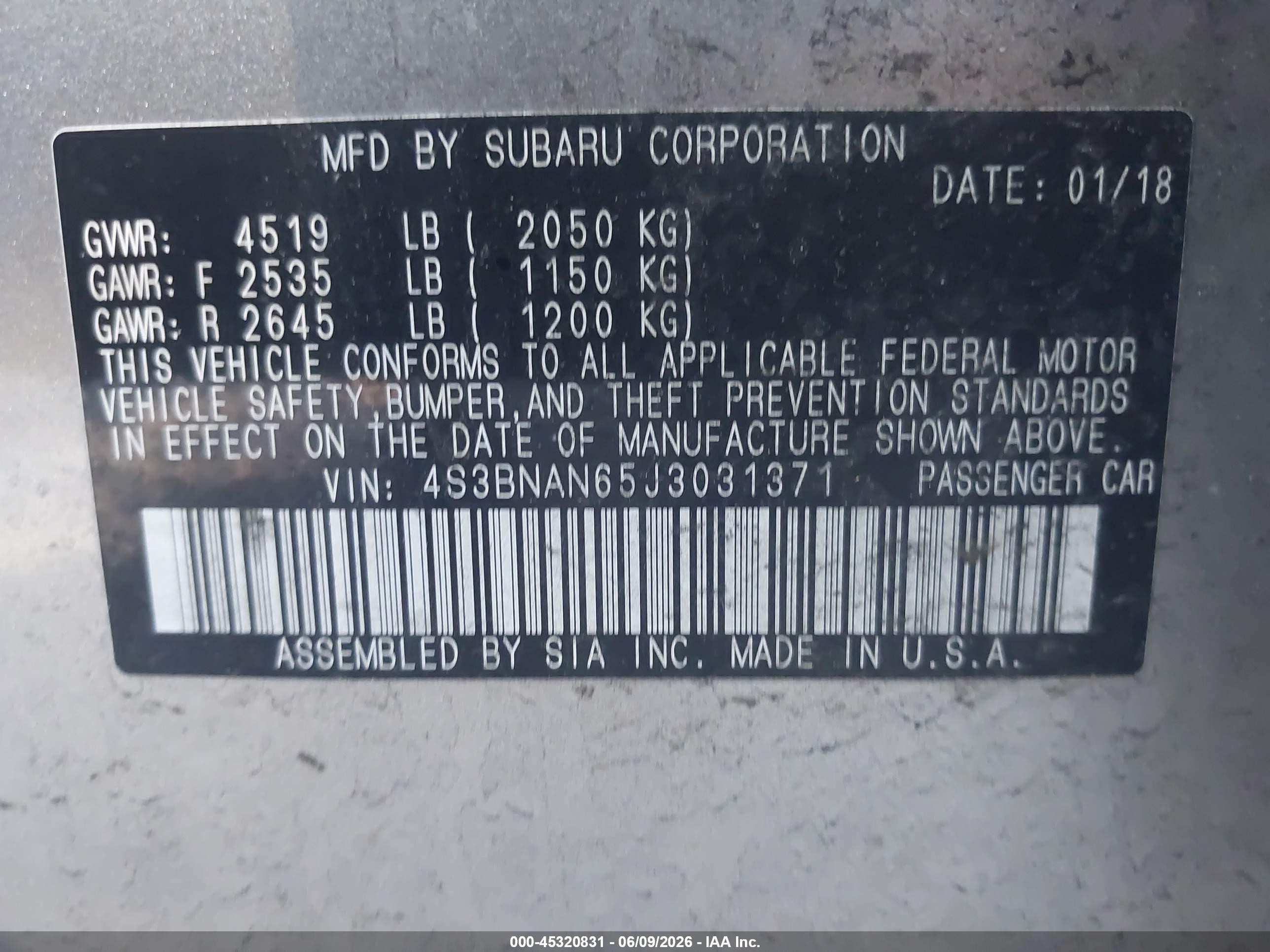 2018 Subaru Legacy 2.5i Limited Silver vin: 4S3BNAN65J3031371