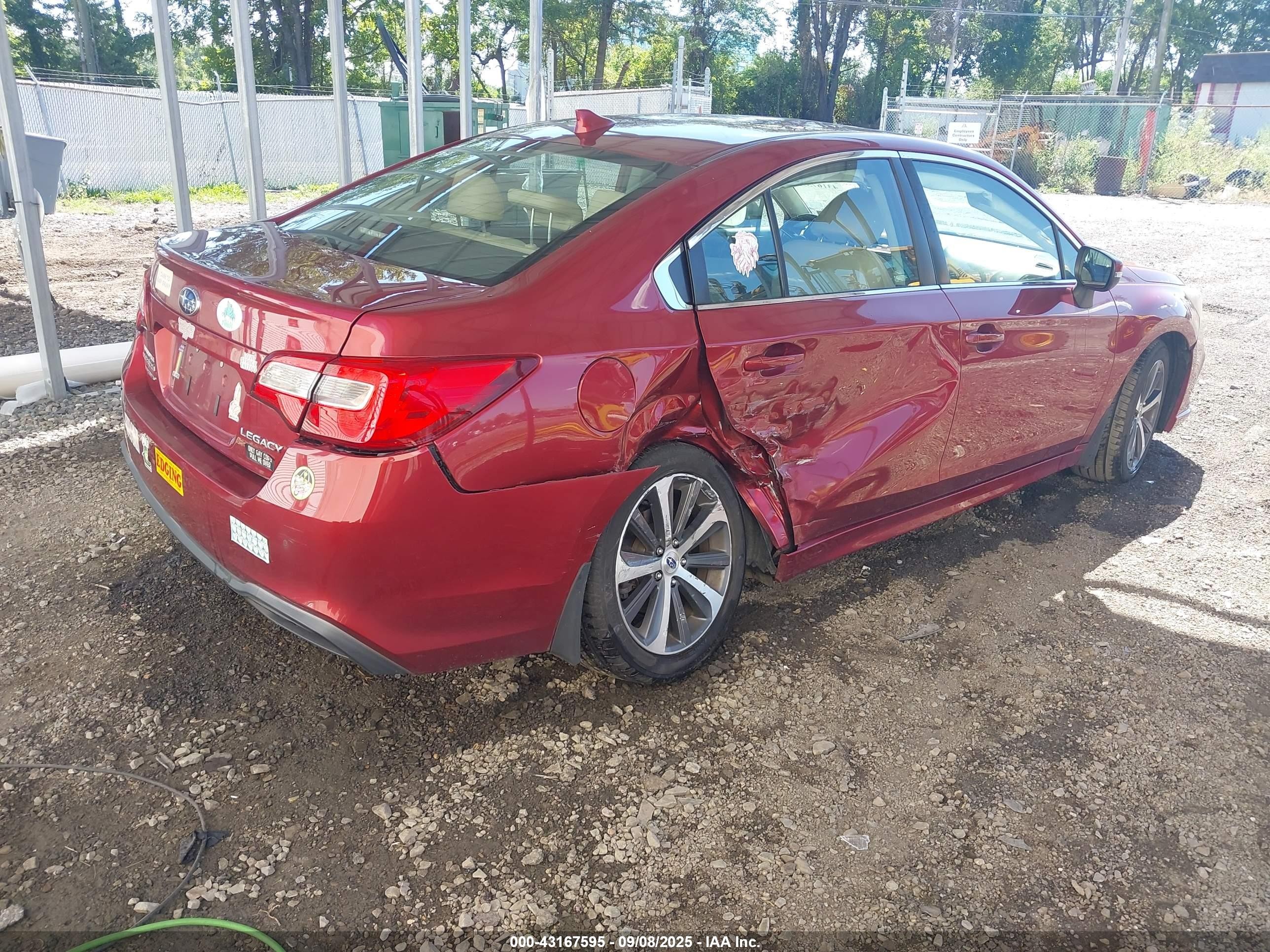 2018 Subaru Legacy 2.5i Limited Red vin: 4S3BNAN67J3046003