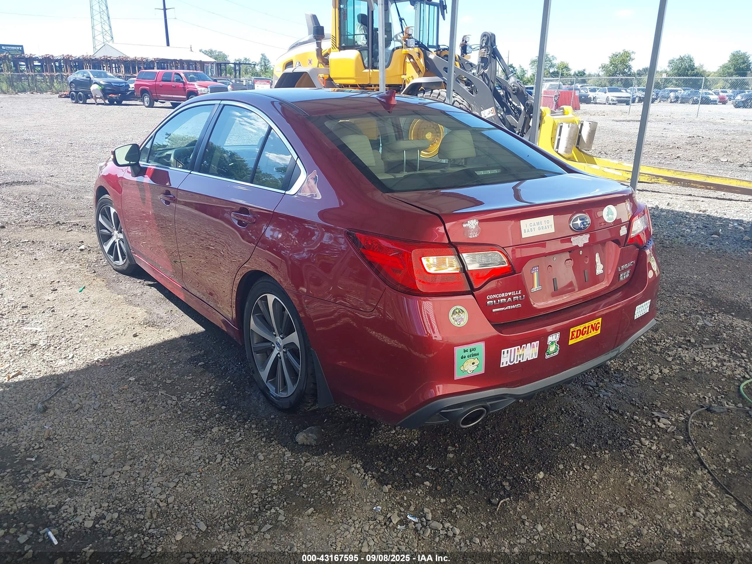 2018 Subaru Legacy 2.5i Limited Red vin: 4S3BNAN67J3046003