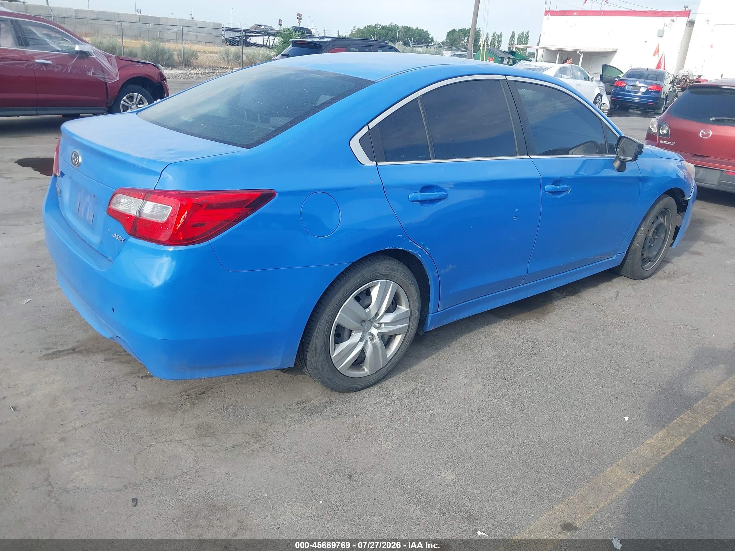 2015 Subaru Legacy 2.5i Blue vin: 4S3BNBA67F3059739