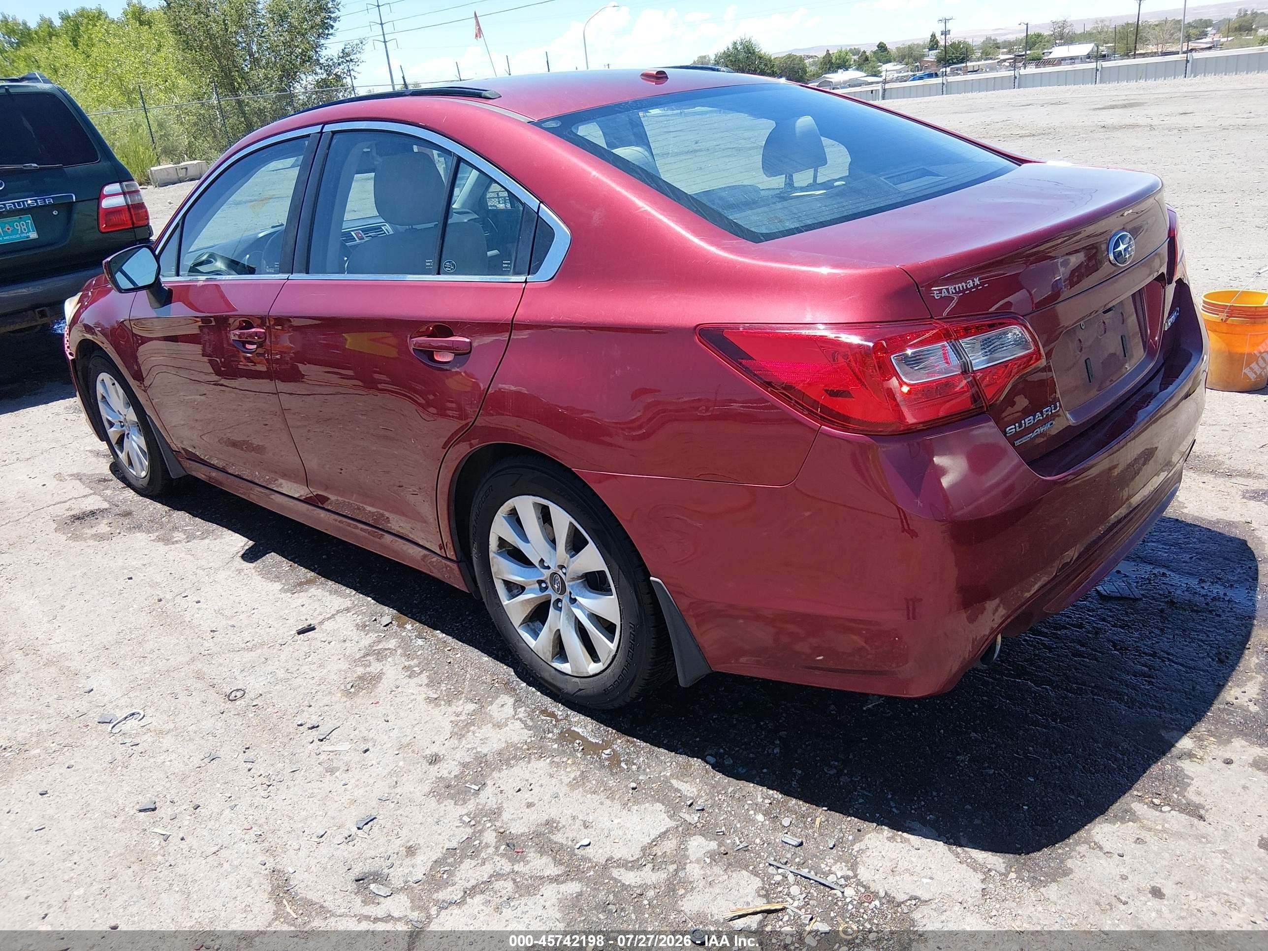 2015 Subaru Legacy 2.5i Premium Красный vin: 4S3BNBC62F3004399