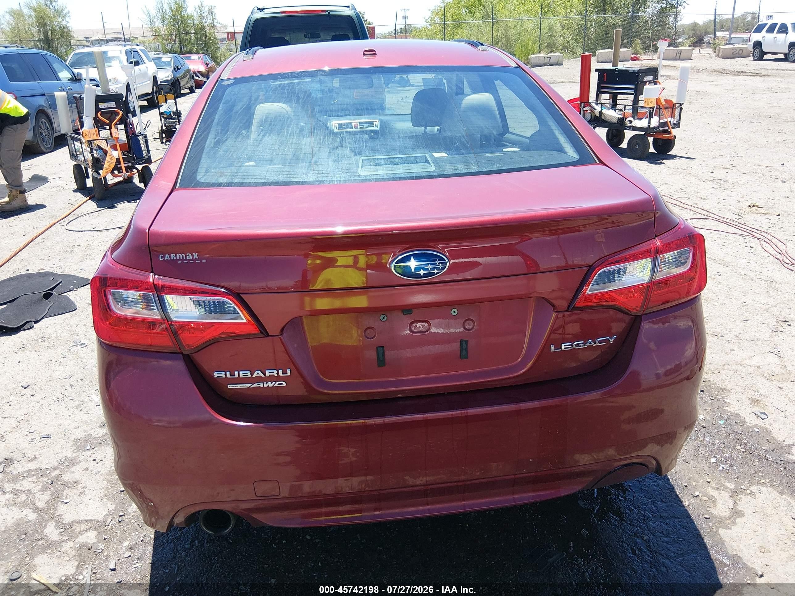 2015 Subaru Legacy 2.5i Premium Красный vin: 4S3BNBC62F3004399