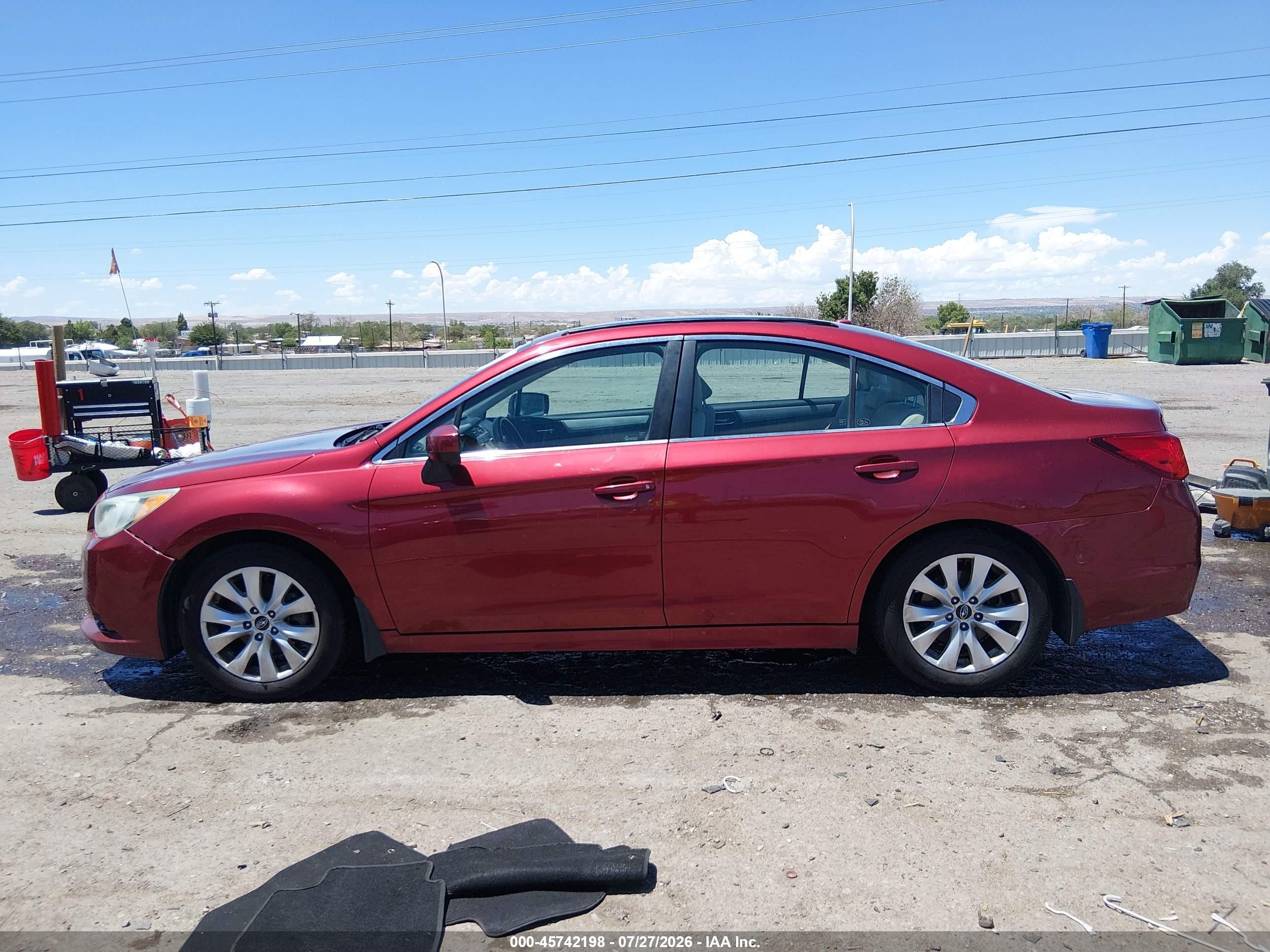 2015 Subaru Legacy 2.5i Premium Красный vin: 4S3BNBC62F3004399