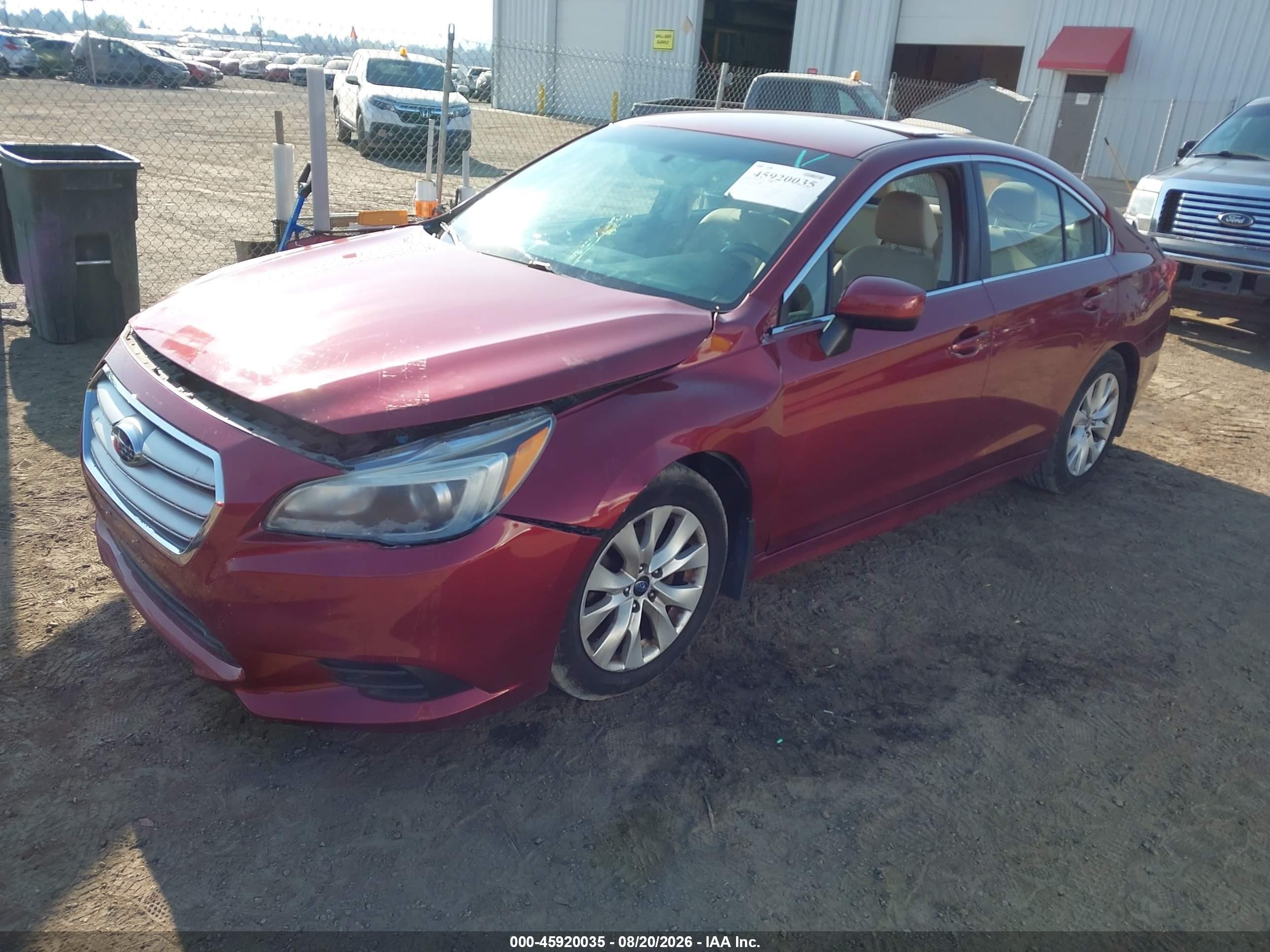2015 Subaru Legacy 2.5i Premium Темно-бордовый vin: 4S3BNBC69F3030837