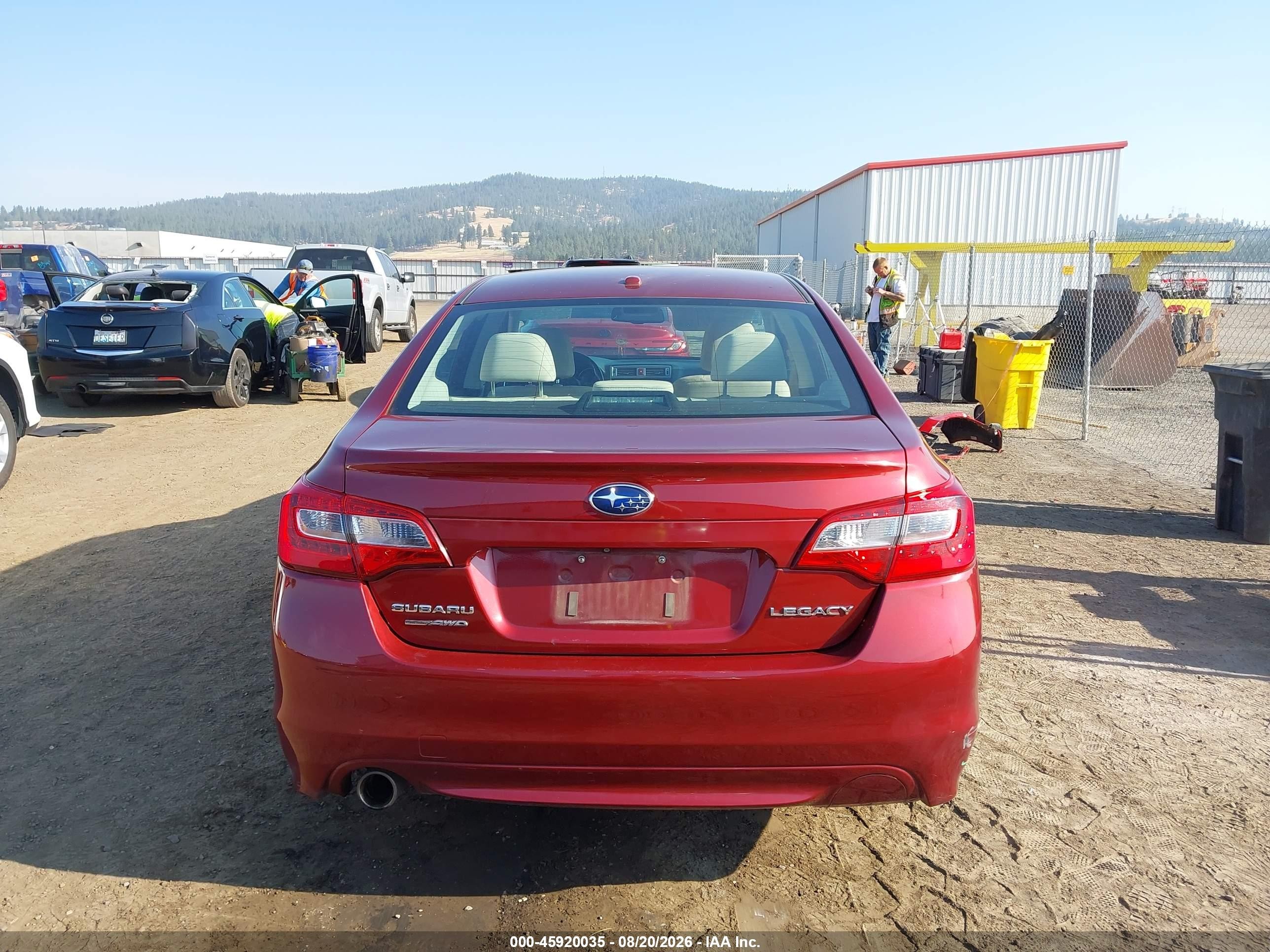 2015 Subaru Legacy 2.5i Premium Темно-бордовый vin: 4S3BNBC69F3030837