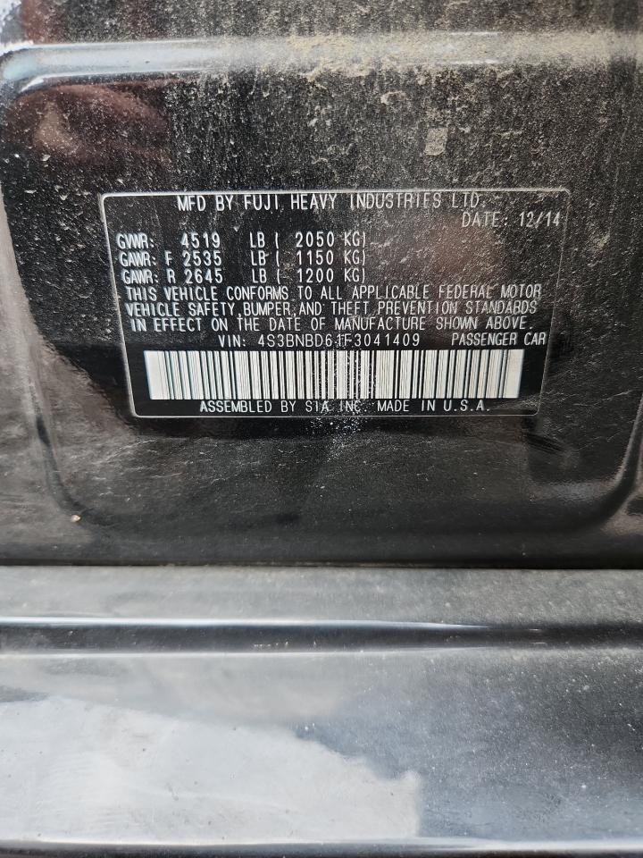 2015 Subaru Legacy Black vin: 4S3BNBD61F3041409