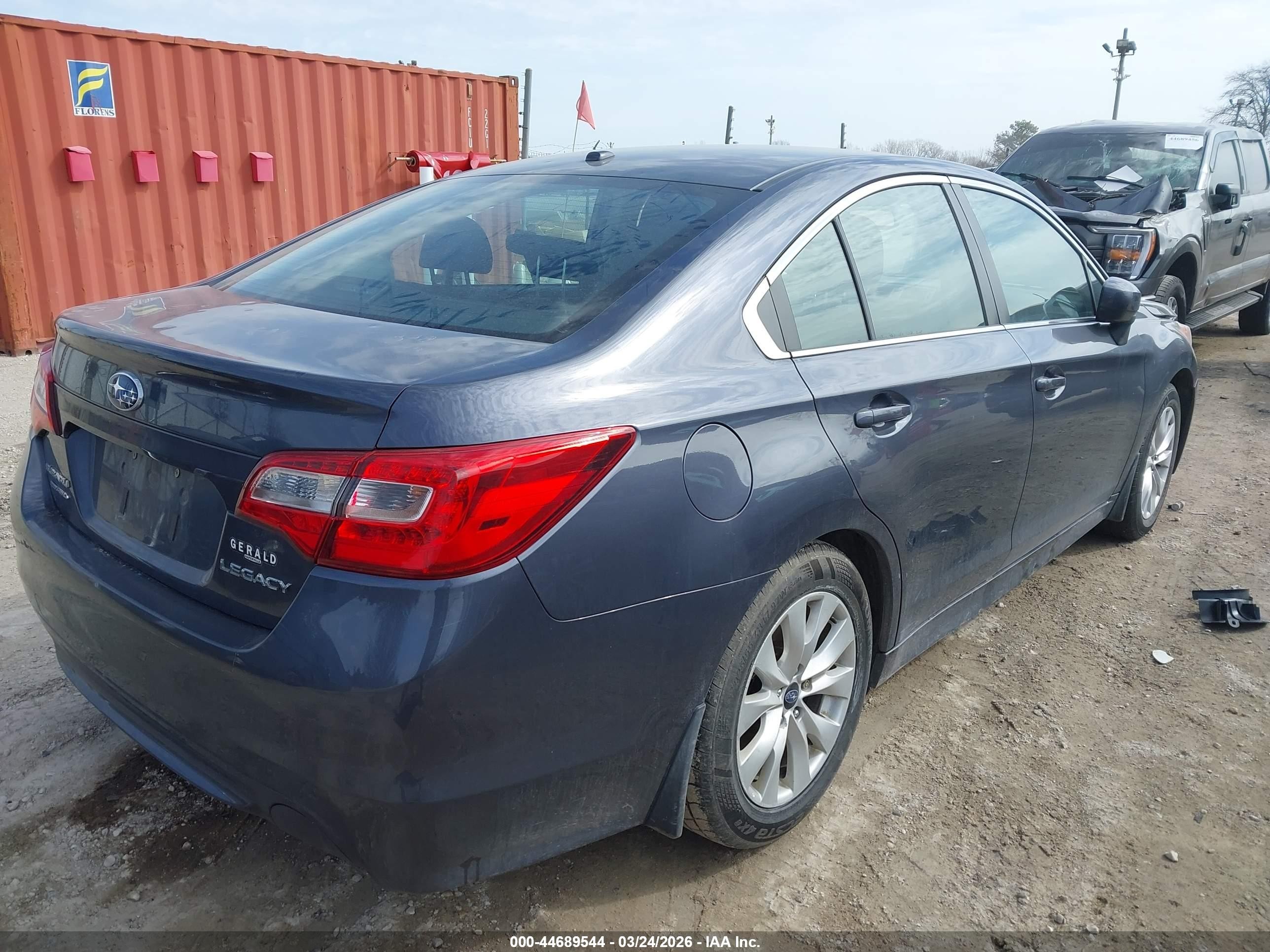 2015 Subaru Legacy 2.5i Premium Gray vin: 4S3BNBE62F3015660