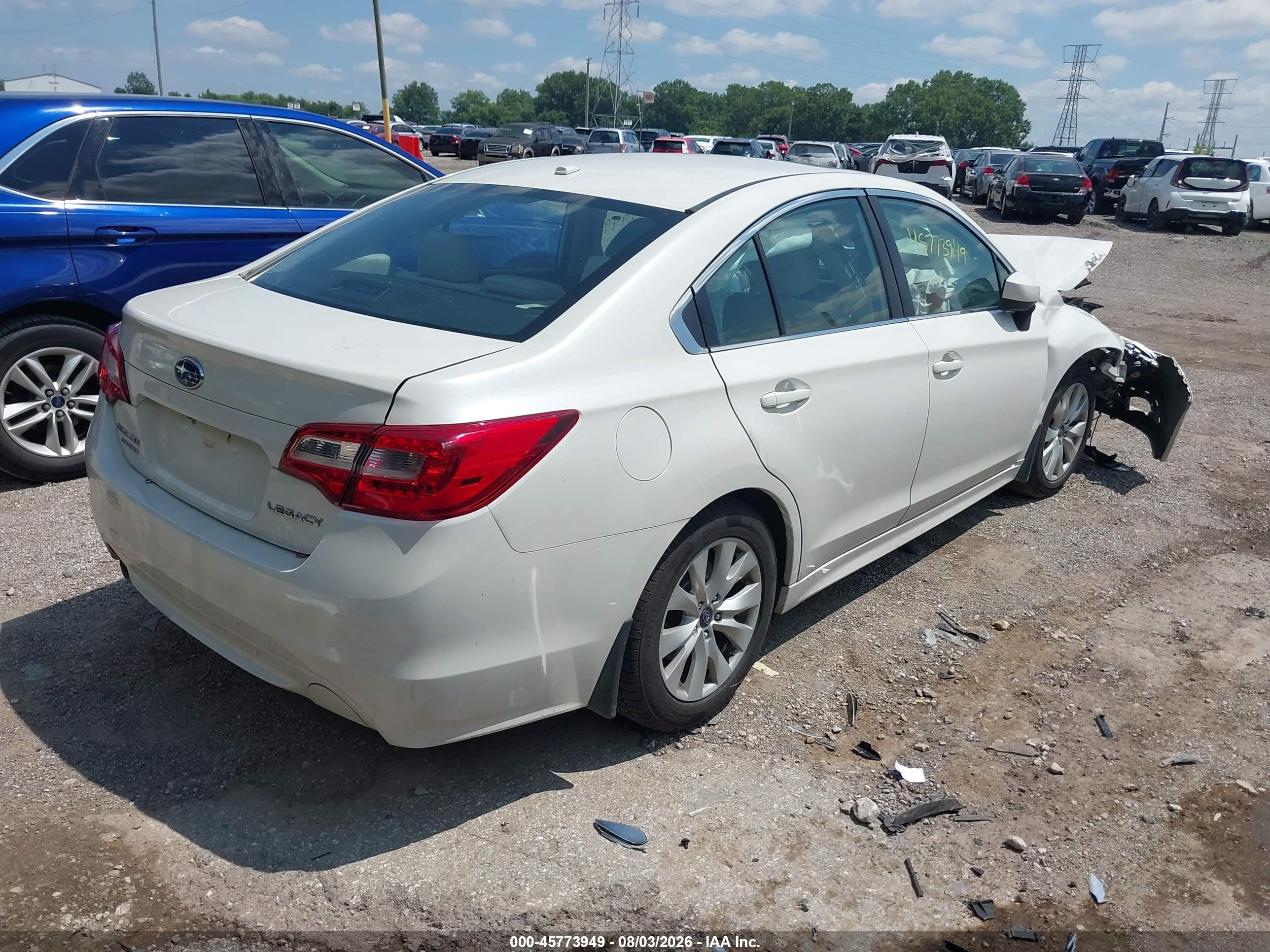 2015 Subaru Legacy 2.5i Premium Белый vin: 4S3BNBE63F3014758