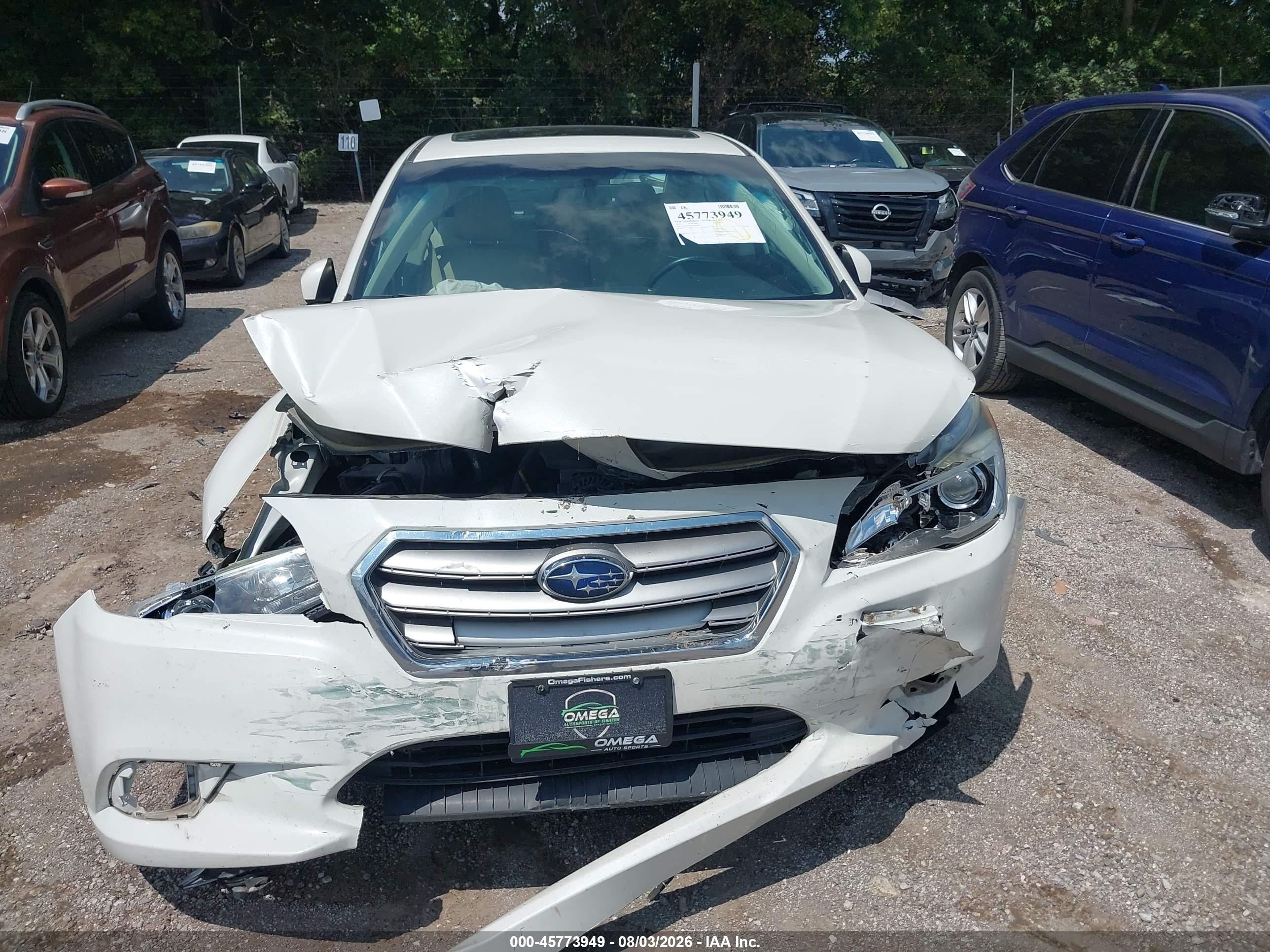 2015 Subaru Legacy 2.5i Premium Белый vin: 4S3BNBE63F3014758