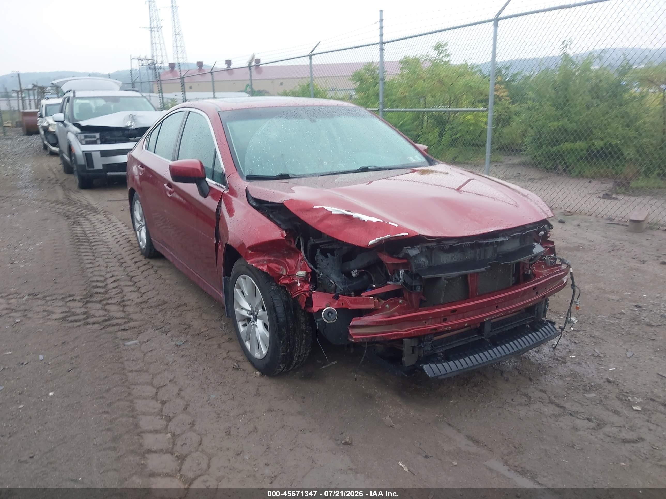 2015 Subaru Legacy 2.5i Premium Red vin: 4S3BNBE64F3018477