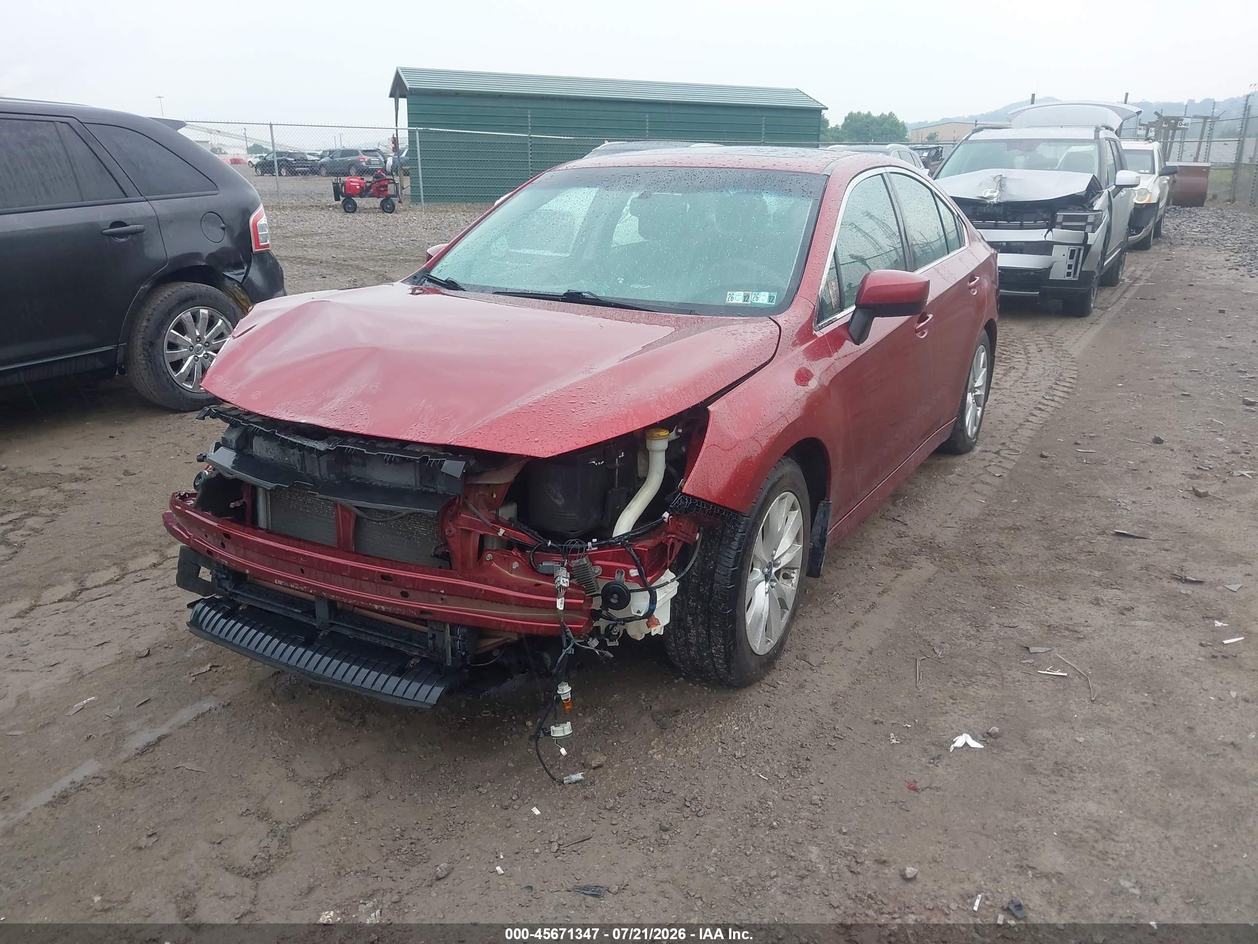 2015 Subaru Legacy 2.5i Premium Red vin: 4S3BNBE64F3018477