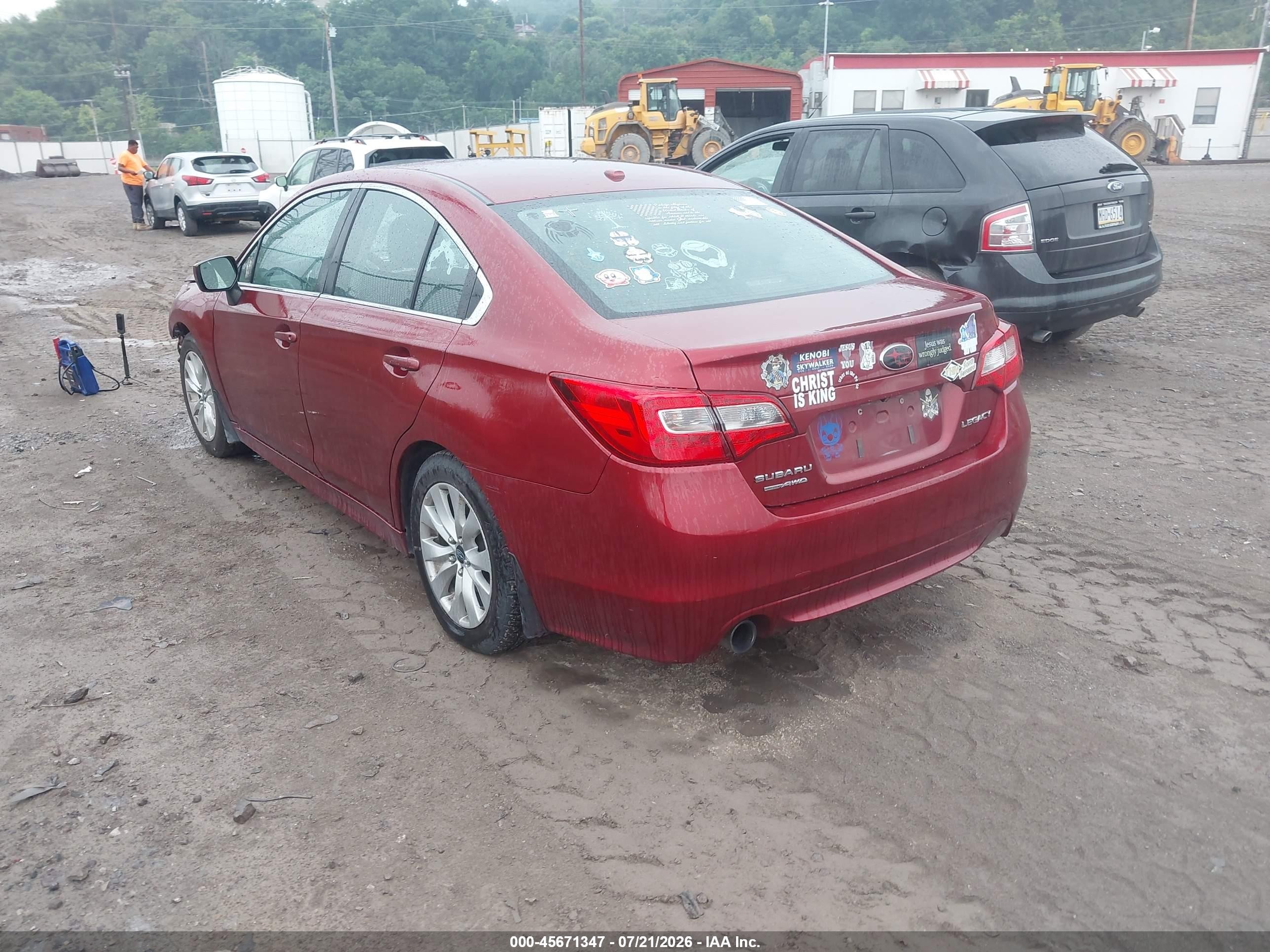 2015 Subaru Legacy 2.5i Premium Red vin: 4S3BNBE64F3018477