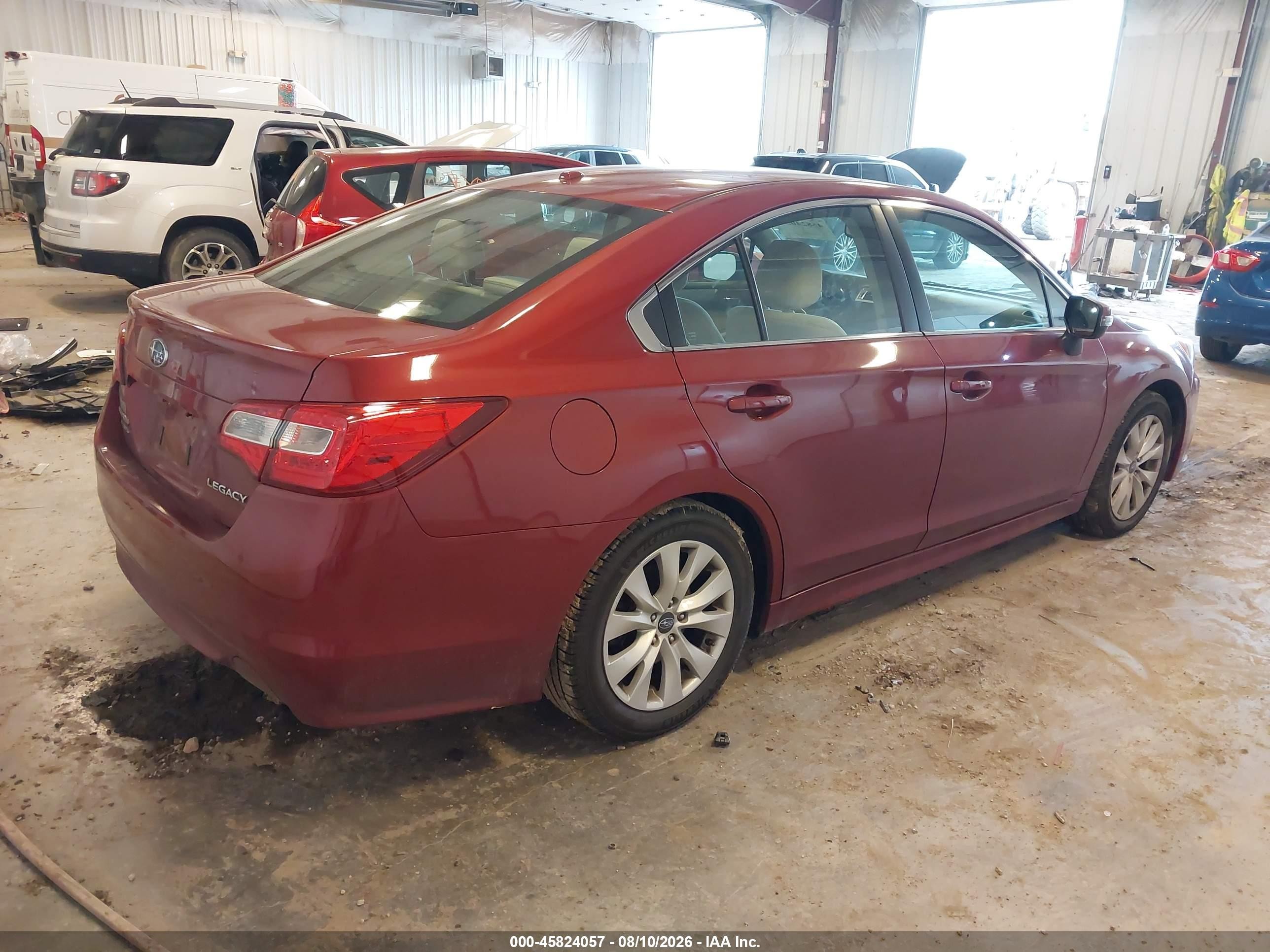2015 Subaru Legacy 2.5i Premium Red vin: 4S3BNBH67F3034443