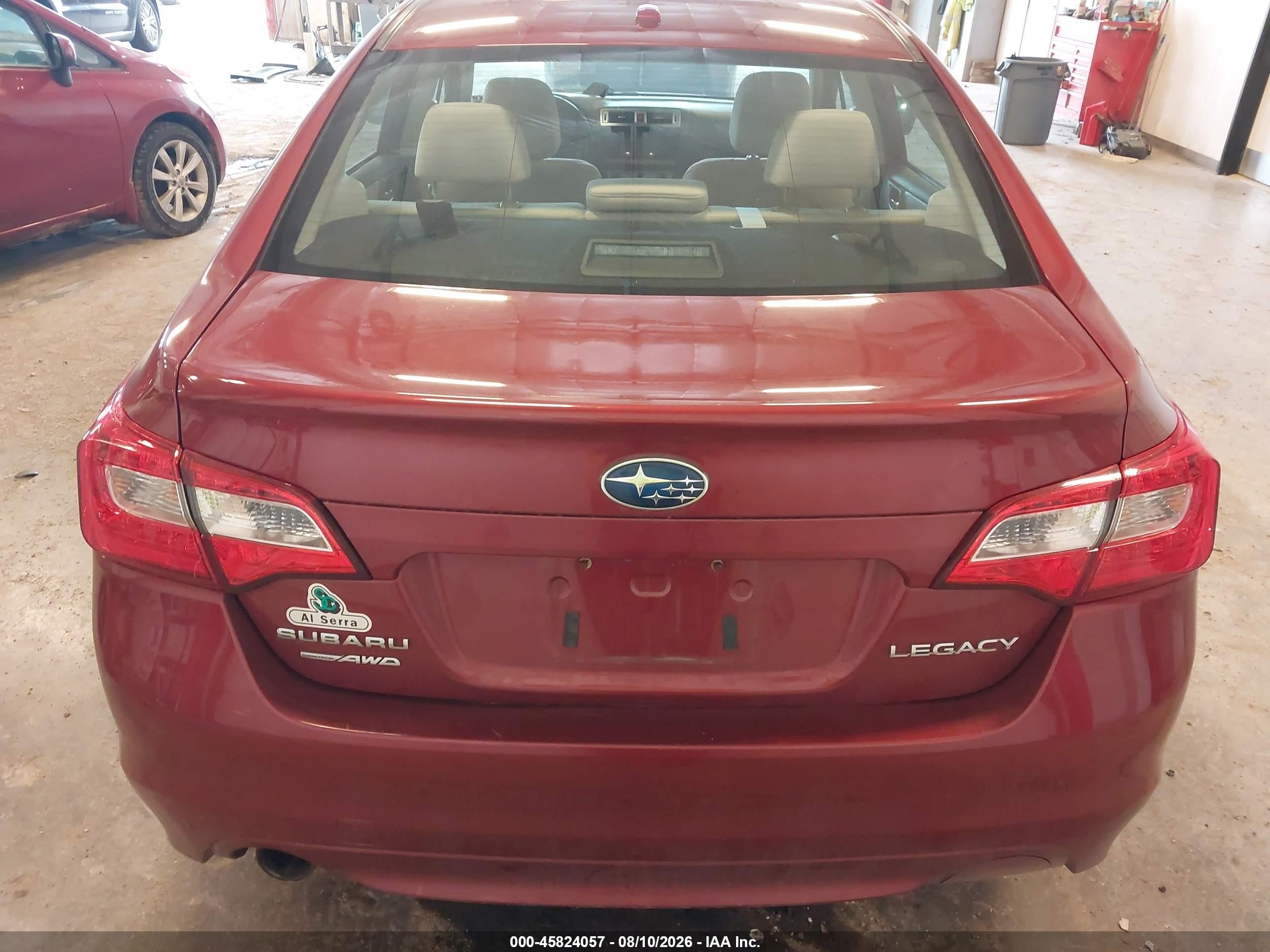2015 Subaru Legacy 2.5i Premium Red vin: 4S3BNBH67F3034443