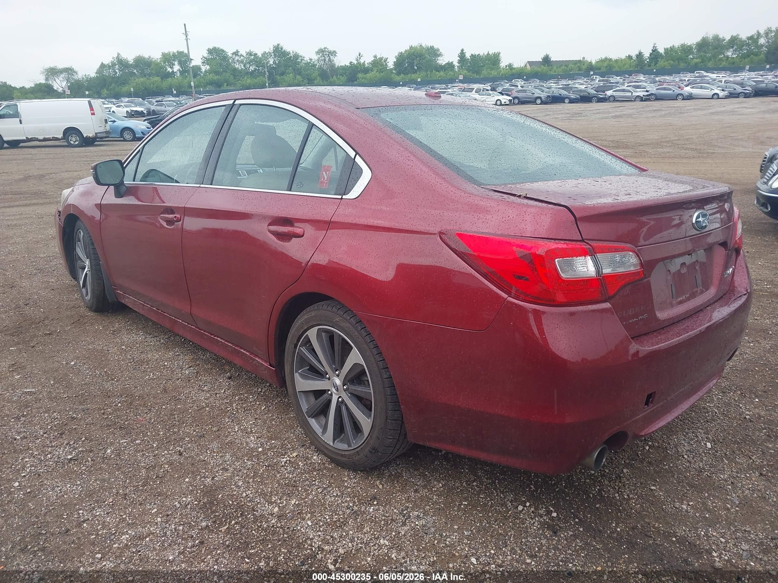 2015 Subaru Legacy 2.5i Limited Red vin: 4S3BNBL60F3043346