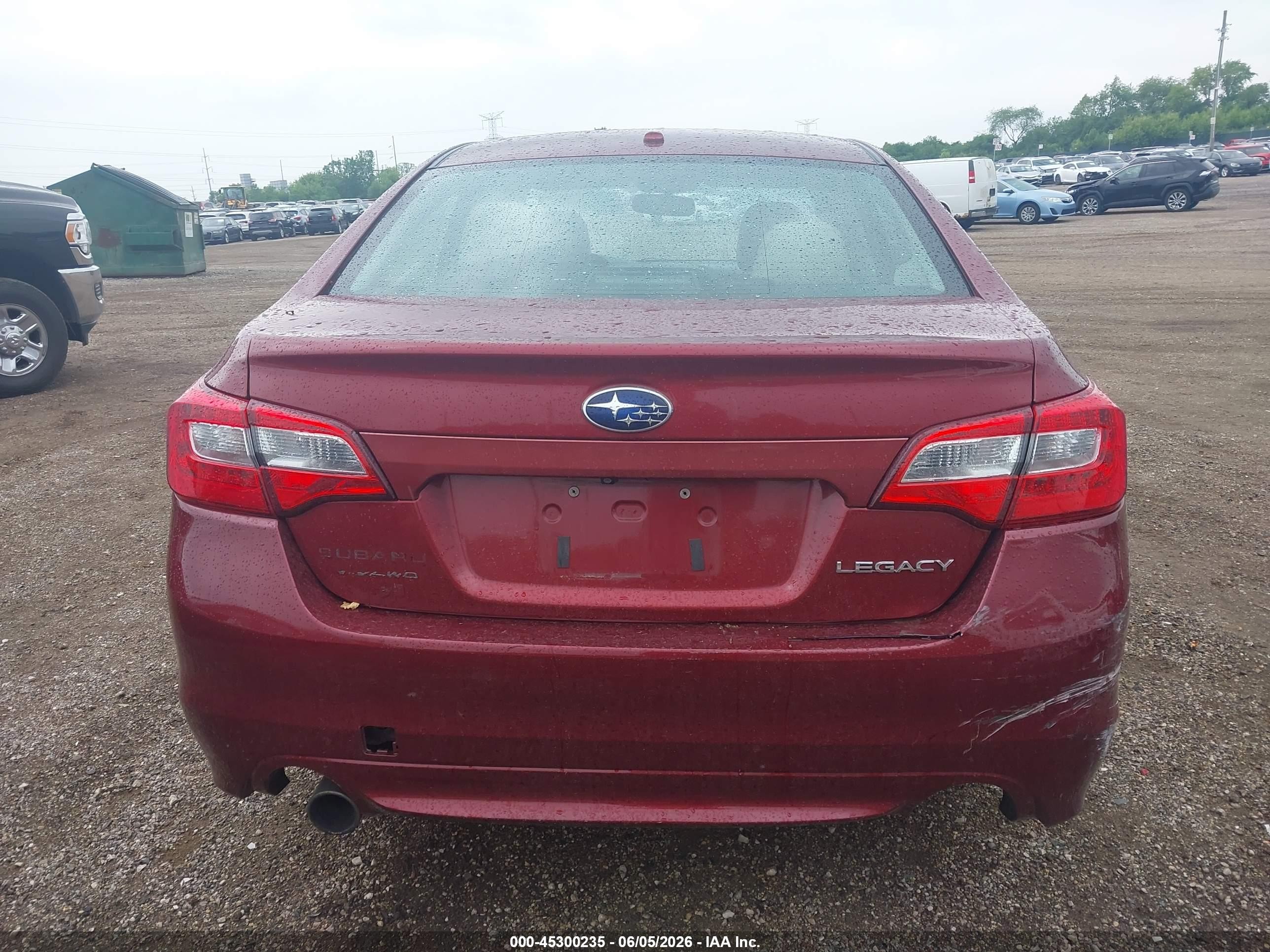 2015 Subaru Legacy 2.5i Limited Red vin: 4S3BNBL60F3043346
