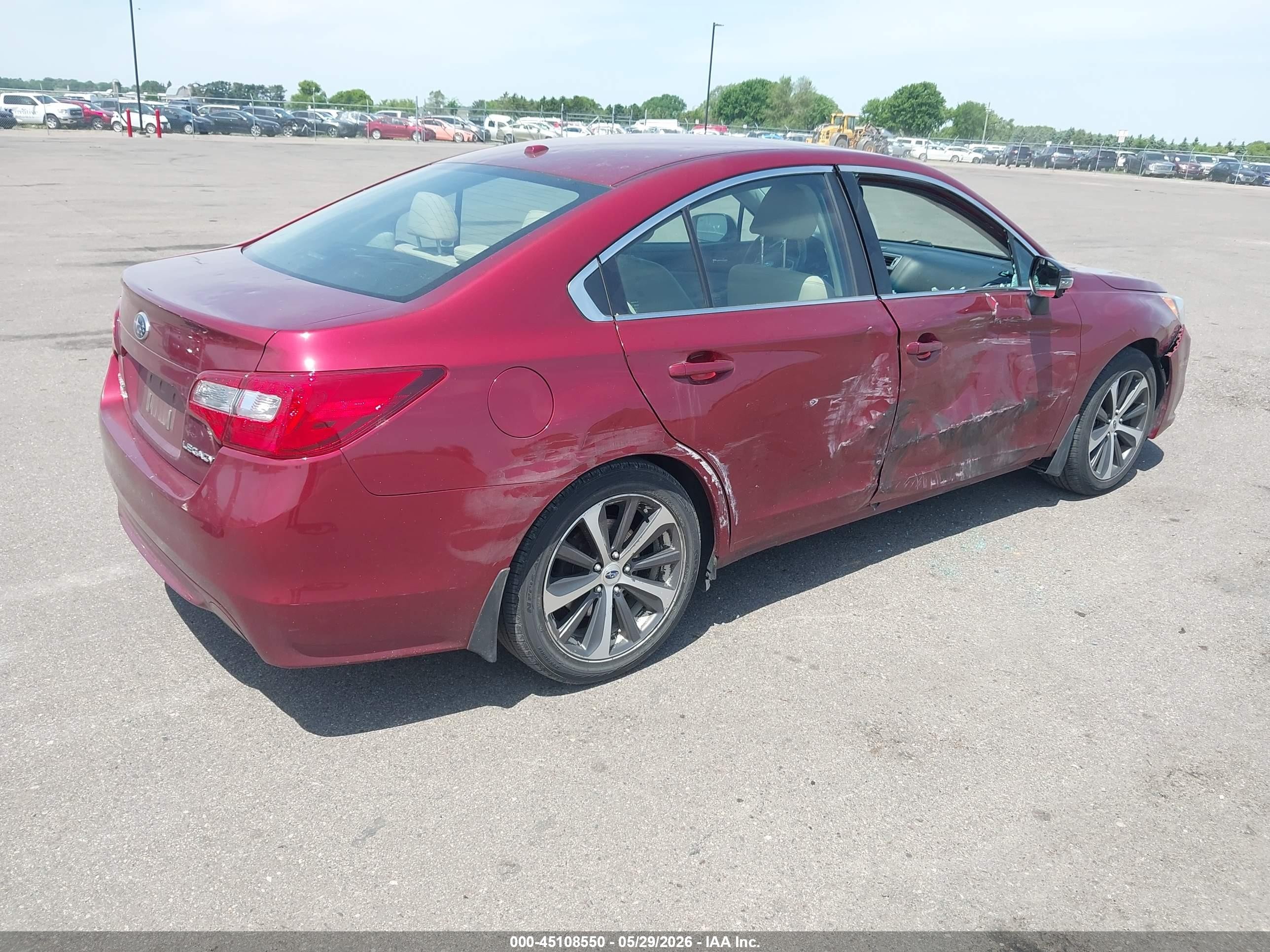 2015 Subaru Legacy 2.5i Limited Maroon vin: 4S3BNBL69F3039473