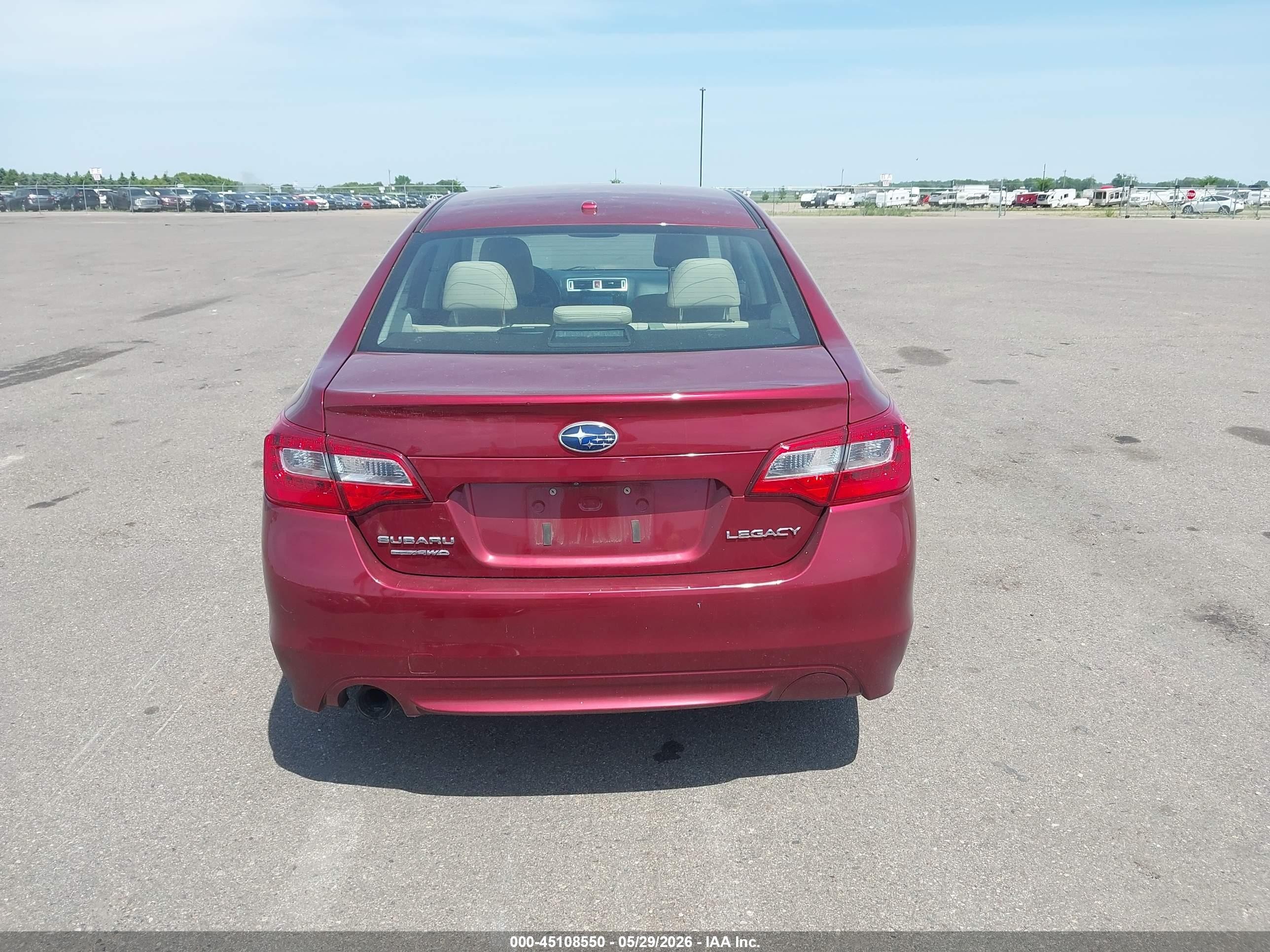 2015 Subaru Legacy 2.5i Limited Maroon vin: 4S3BNBL69F3039473