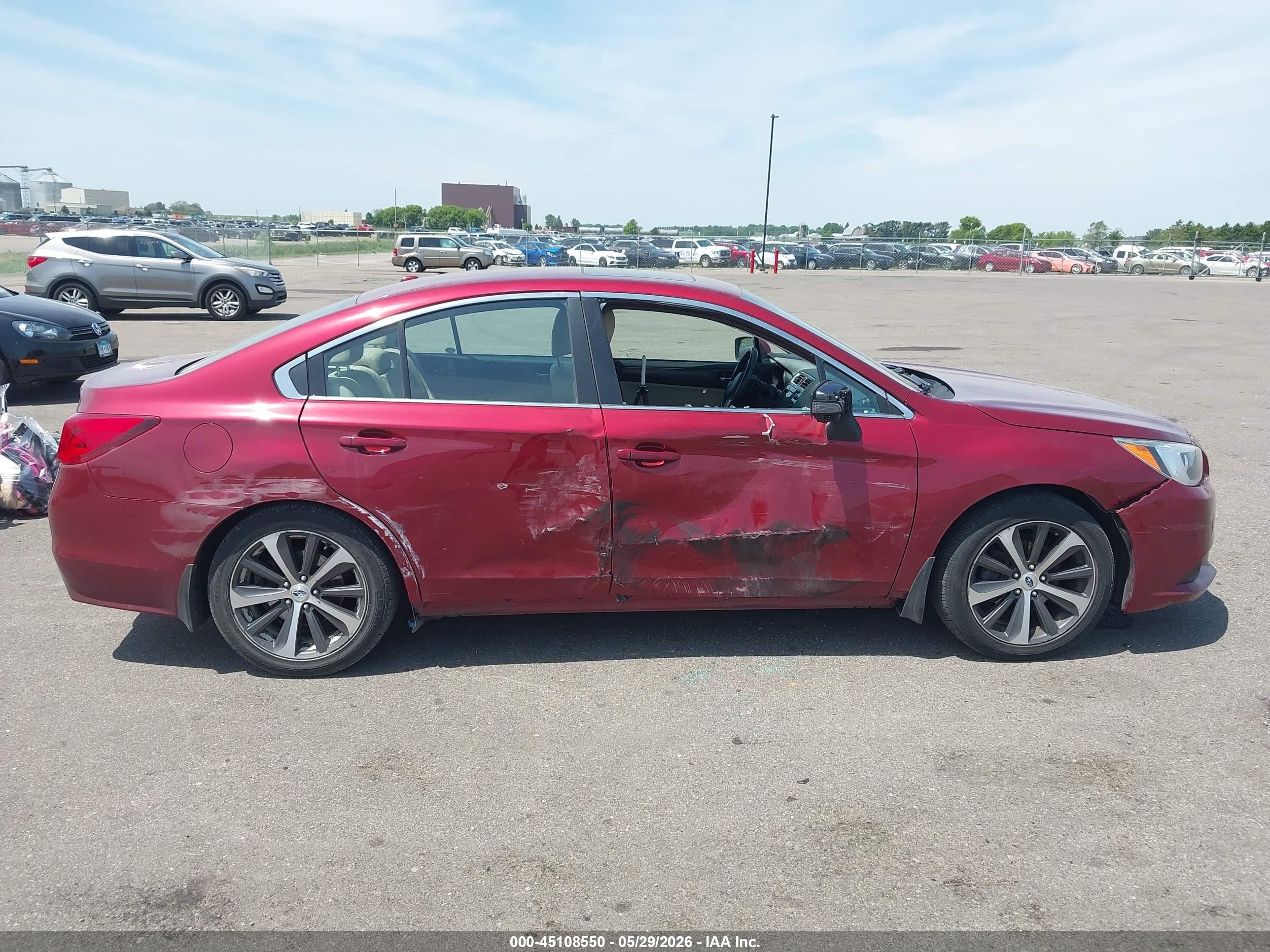 2015 Subaru Legacy 2.5i Limited Maroon vin: 4S3BNBL69F3039473