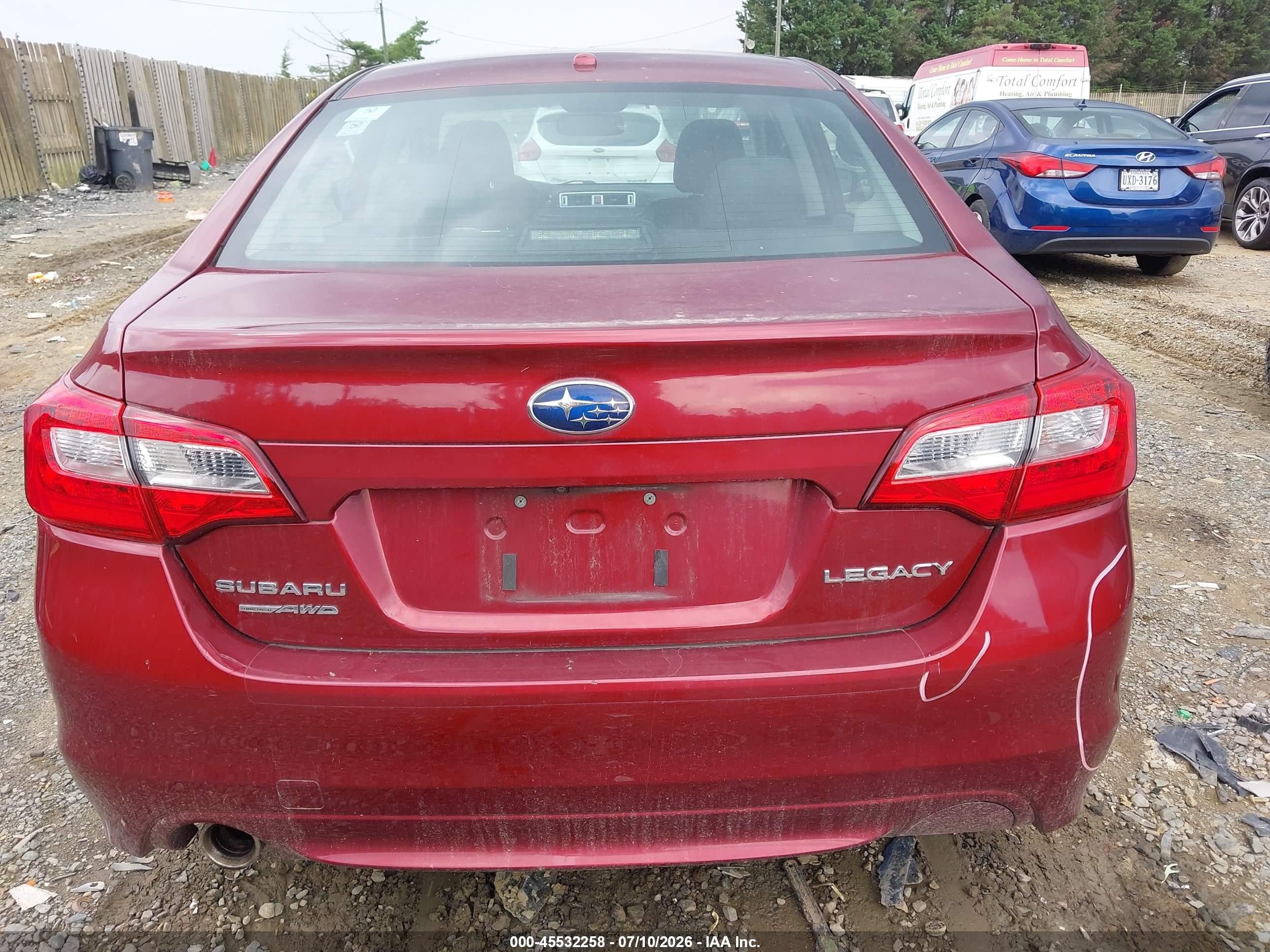 2015 Subaru Legacy 2.5i Limited Burgundy vin: 4S3BNBL6XF3035464