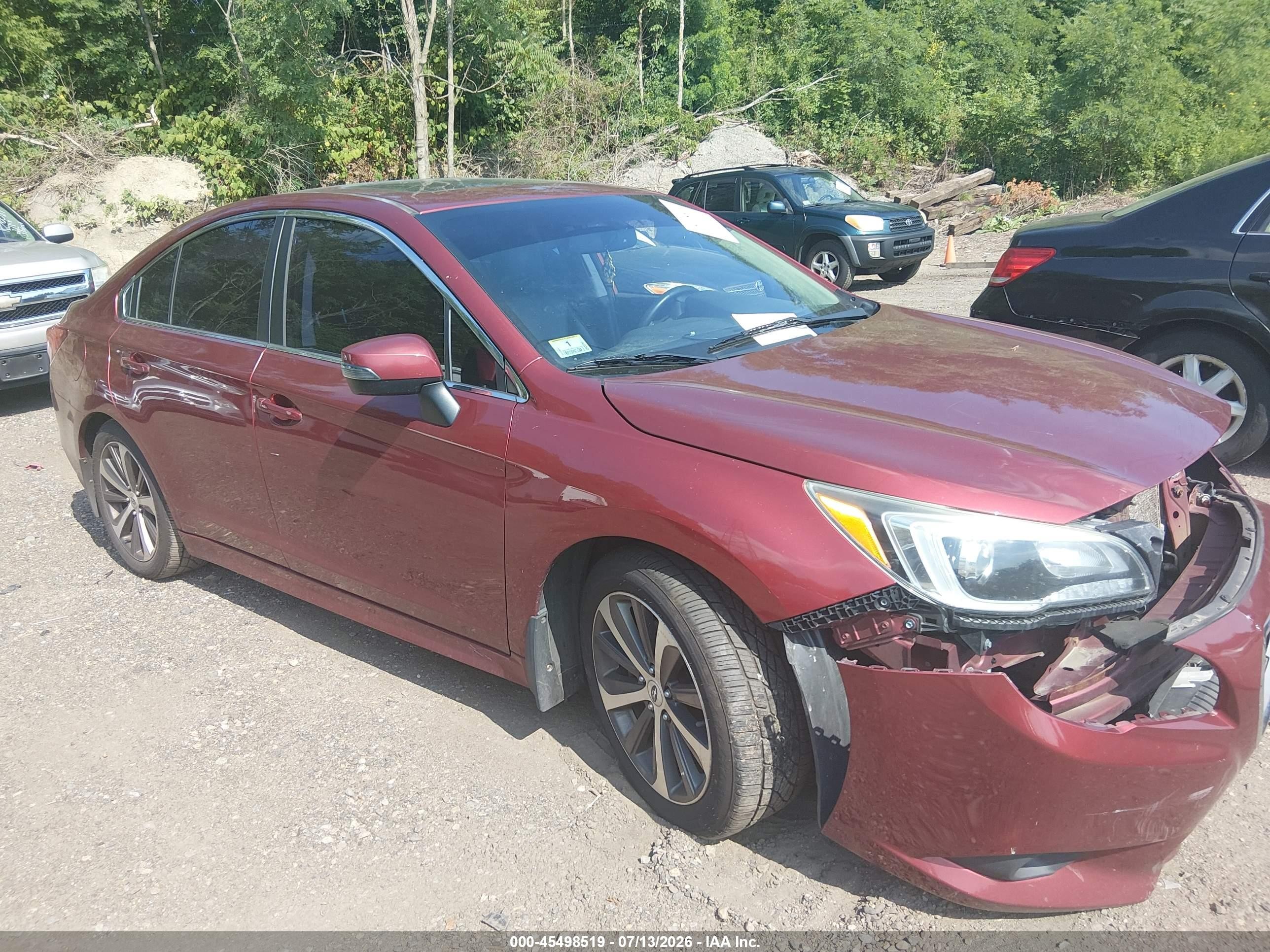 2015 Subaru Legacy 3.6r Limited Red vin: 4S3BNEL67F3012919