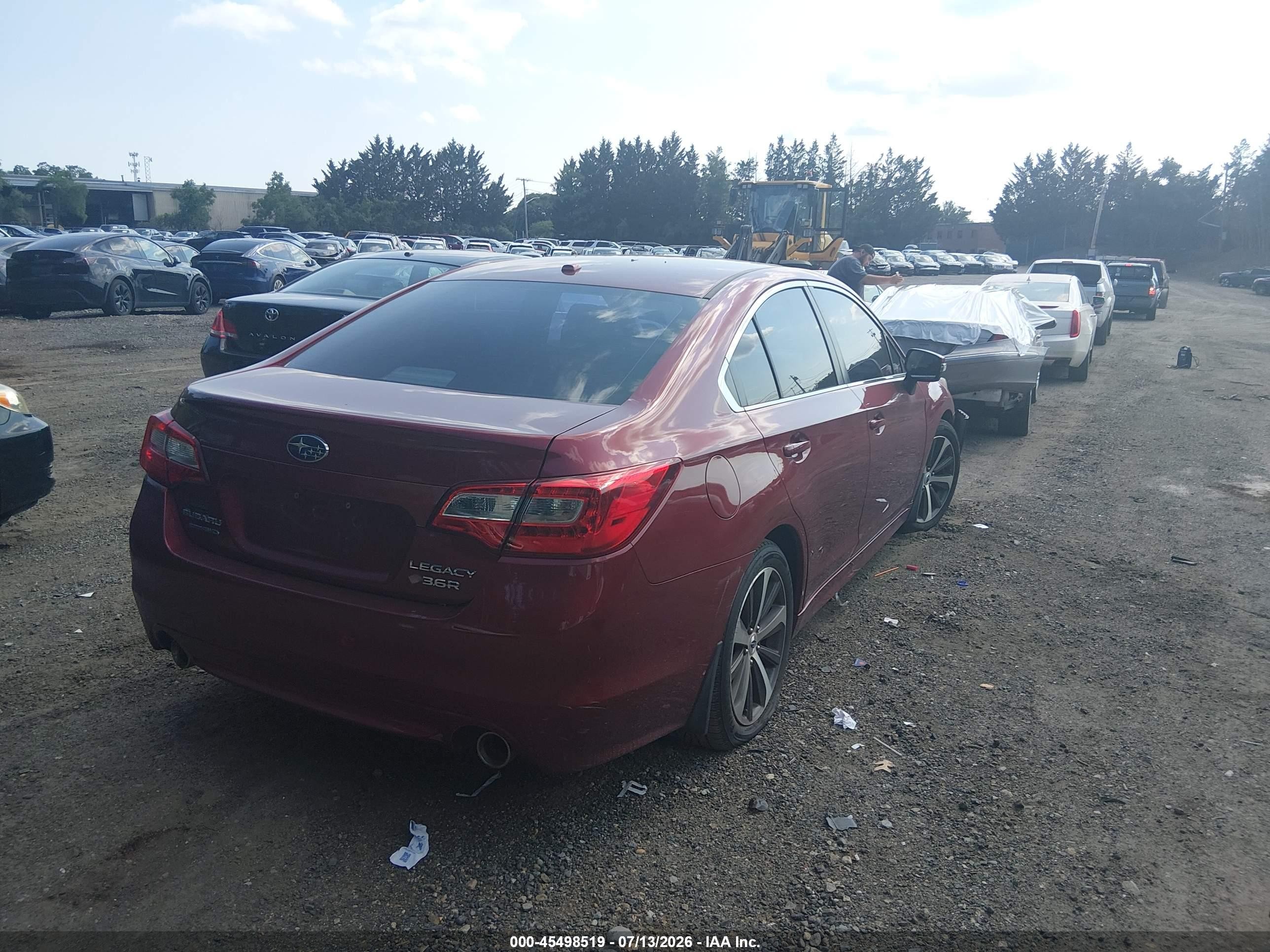 2015 Subaru Legacy 3.6r Limited Red vin: 4S3BNEL67F3012919