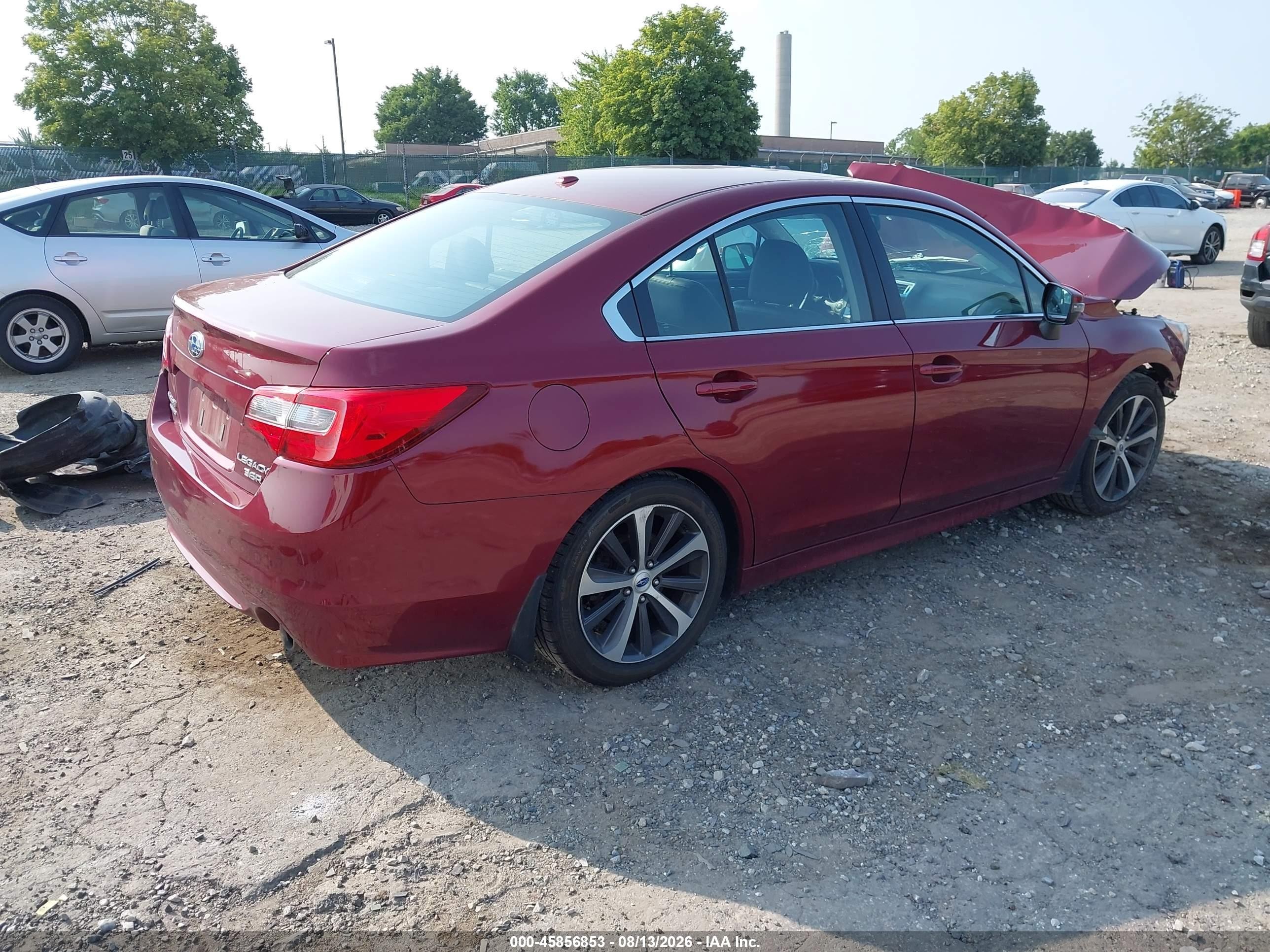 2015 Subaru Legacy 3.6r Limited Burgundy vin: 4S3BNEN69F3033946