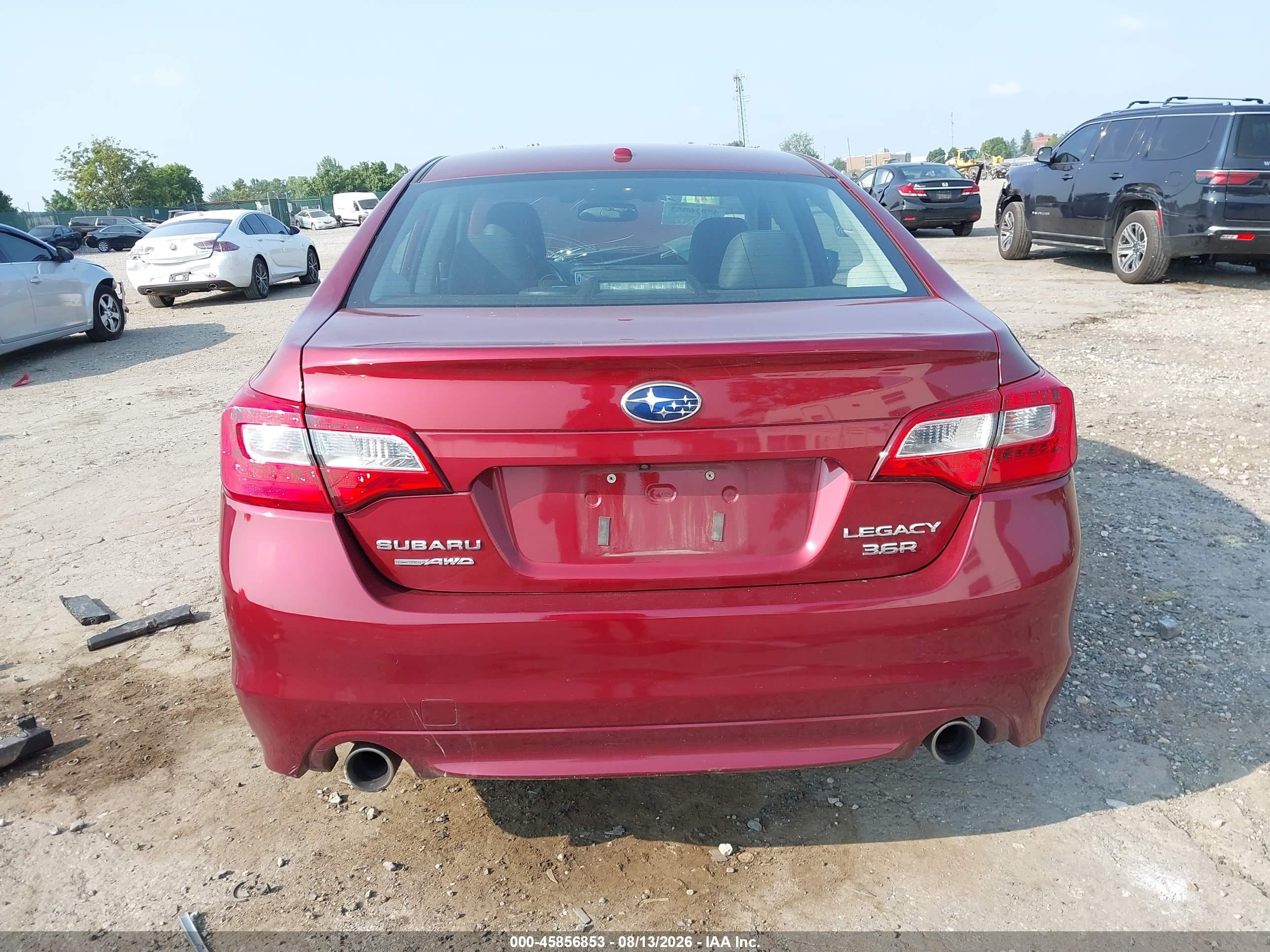 2015 Subaru Legacy 3.6r Limited Burgundy vin: 4S3BNEN69F3033946