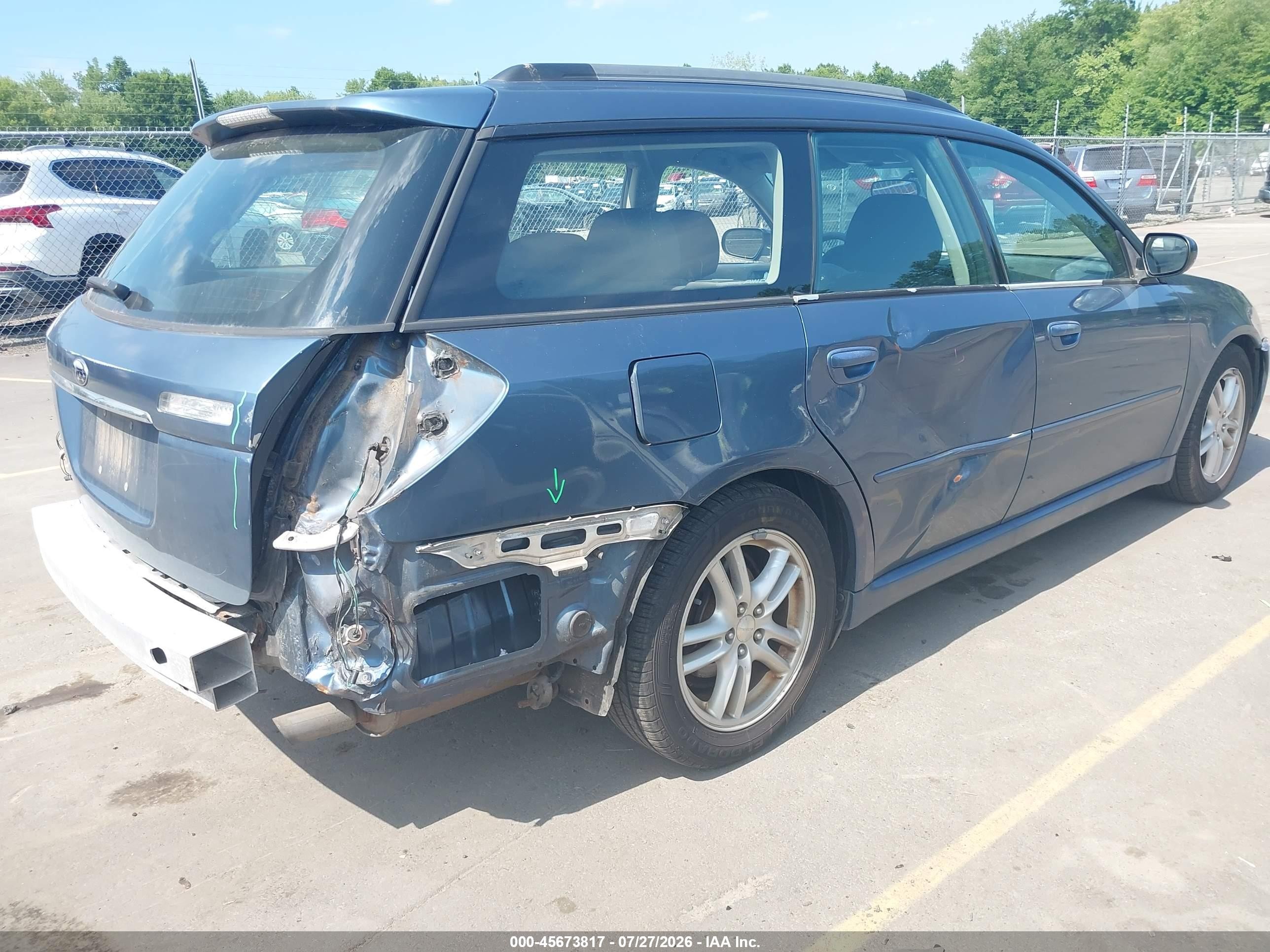 2005 Subaru Legacy 2.5i Blue vin: 4S3BP616657350418