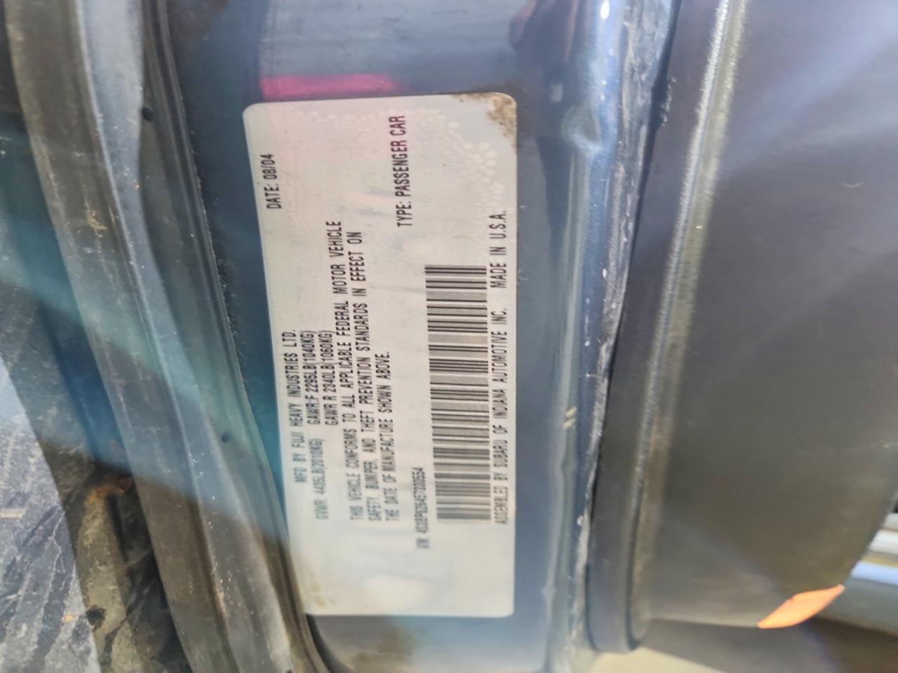 2005 Subaru Legacy 2.5i Limited Blue vin: 4S3BP626457330554
