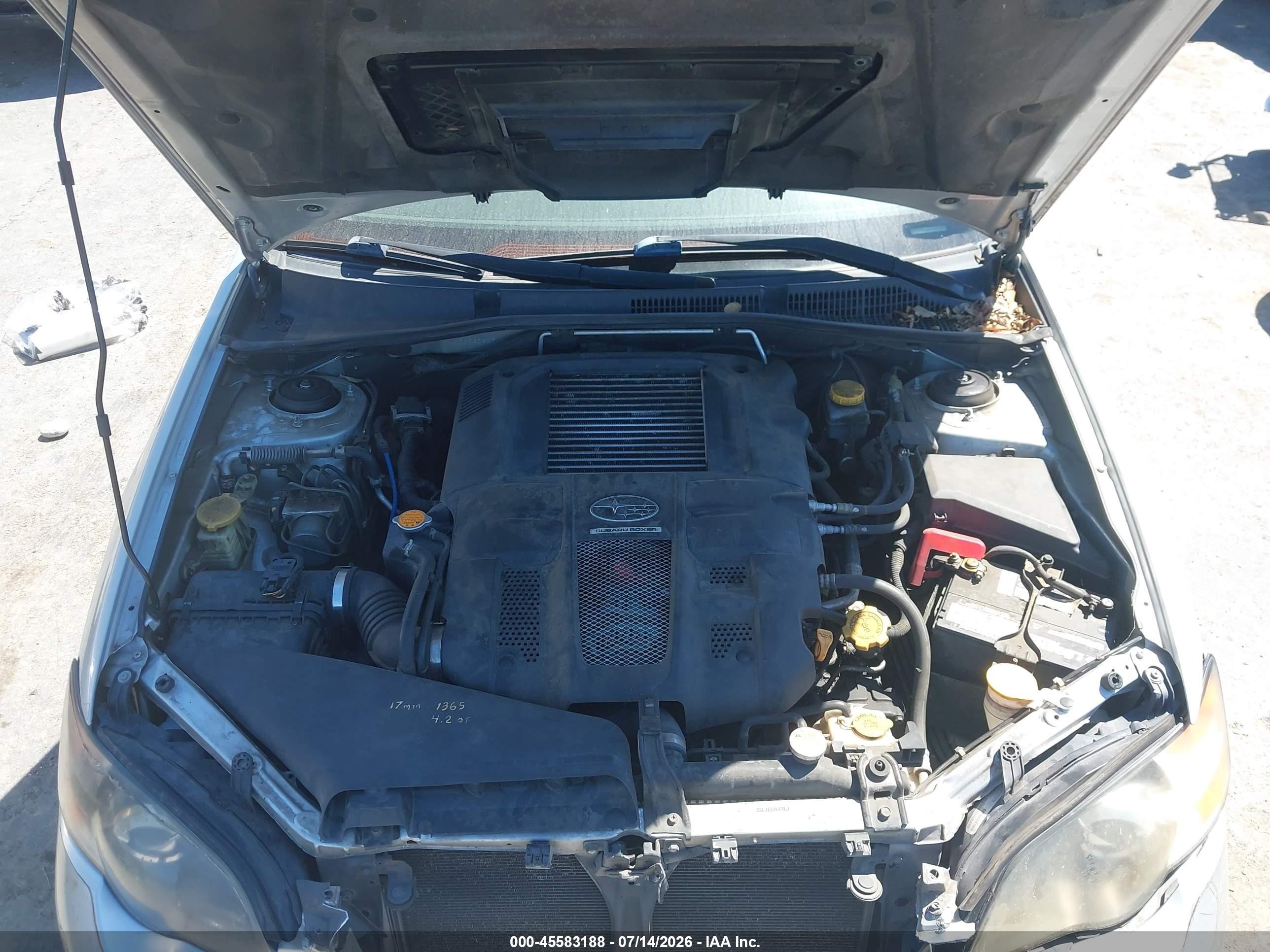 2005 Subaru Legacy 2.5gt Limited Серый vin: 4S3BP676X54314126