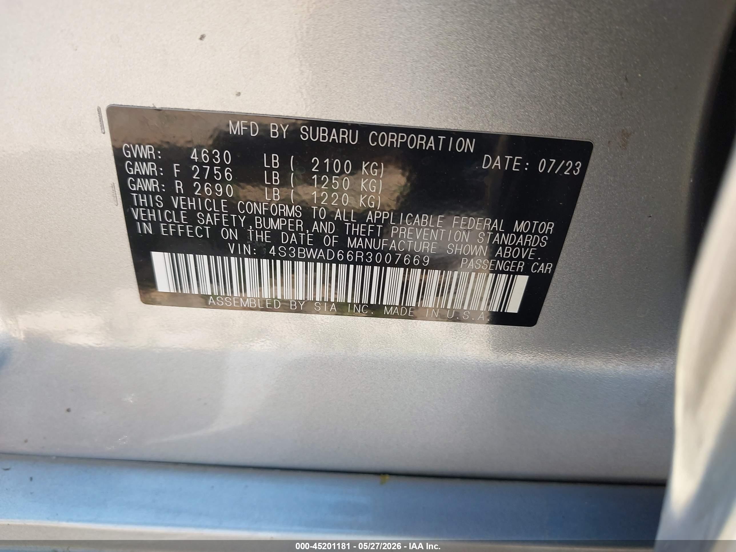 2024 Subaru Legacy Premium Gray vin: 4S3BWAD66R3007669