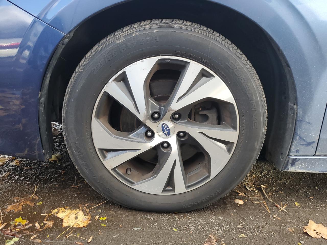 2021 Subaru Legacy Premium Blue vin: 4S3BWAF66M3019410 Damage: Left Front Wheel, Curb Rash, 3 To 4 Inches