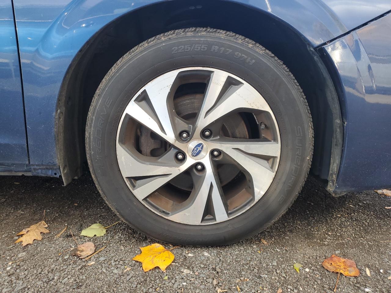 2021 Subaru Legacy Premium Blue vin: 4S3BWAF66M3019410 Damage: Right Front Wheel, Curb Rash, > 12 Inches