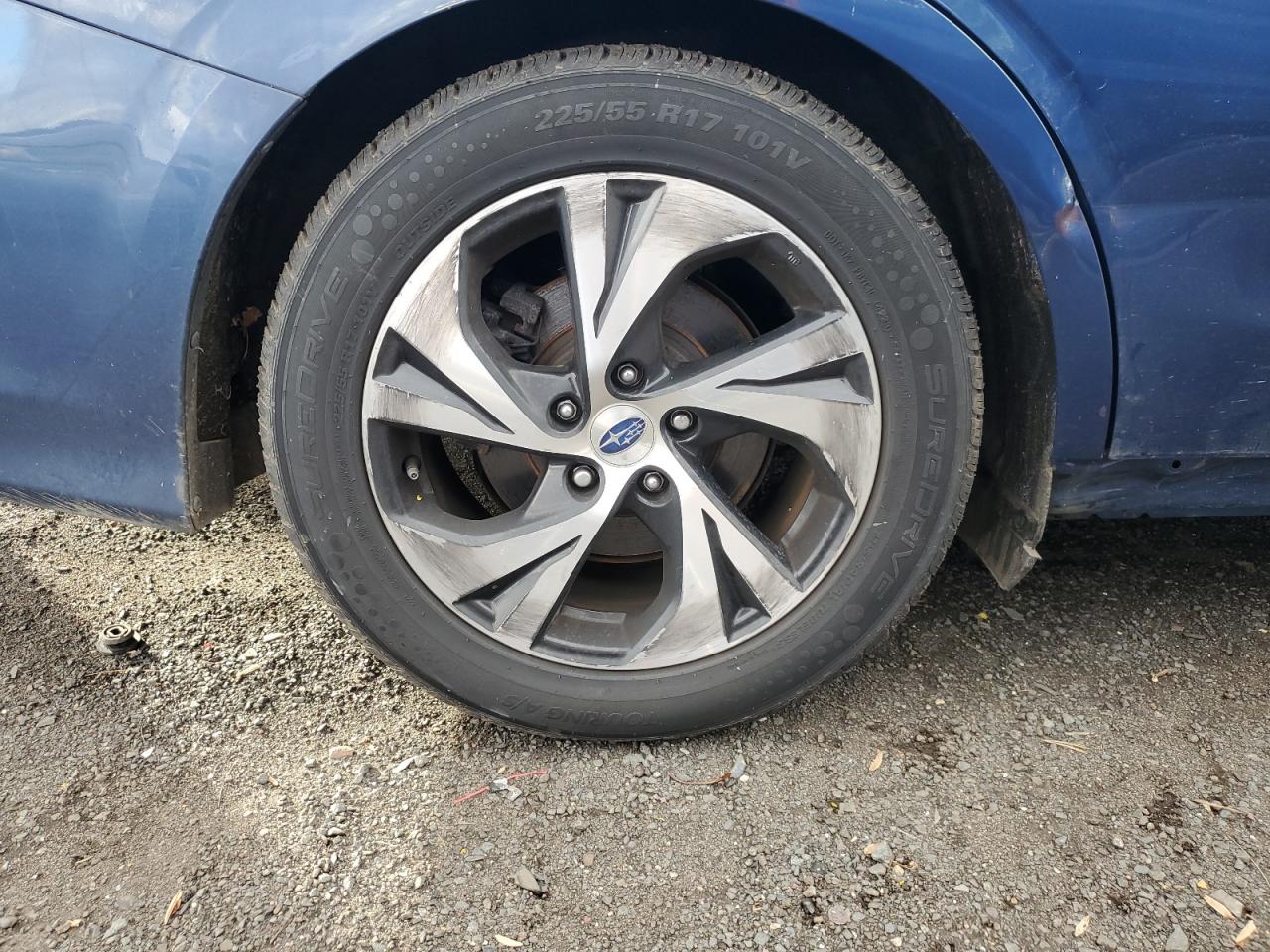 2021 Subaru Legacy Premium Blue vin: 4S3BWAF66M3019410 Damage: Right Rear Wheel, Curb Rash, > 12 Inches