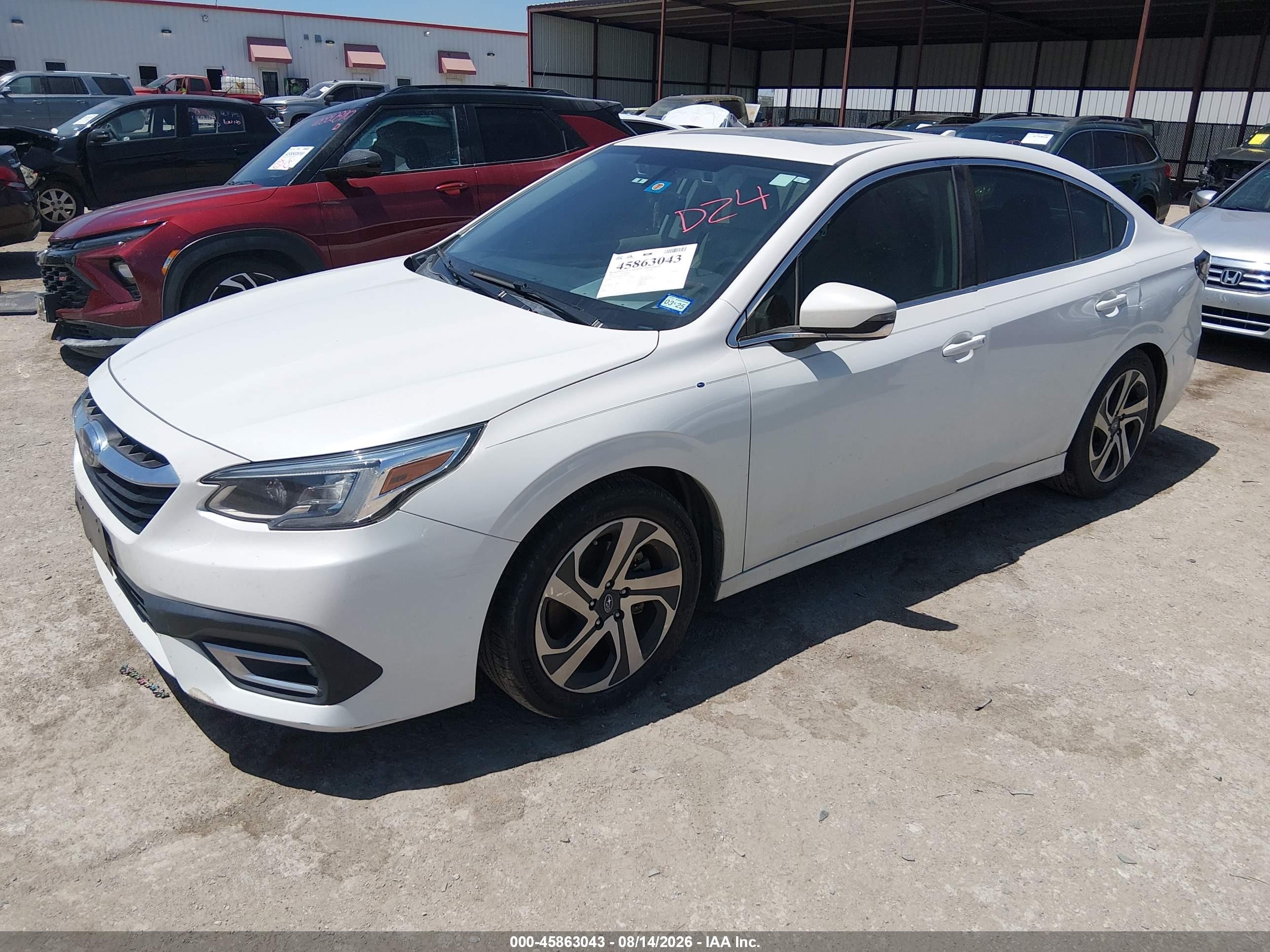 2022 Subaru Legacy Limited White vin: 4S3BWAN62N3012165