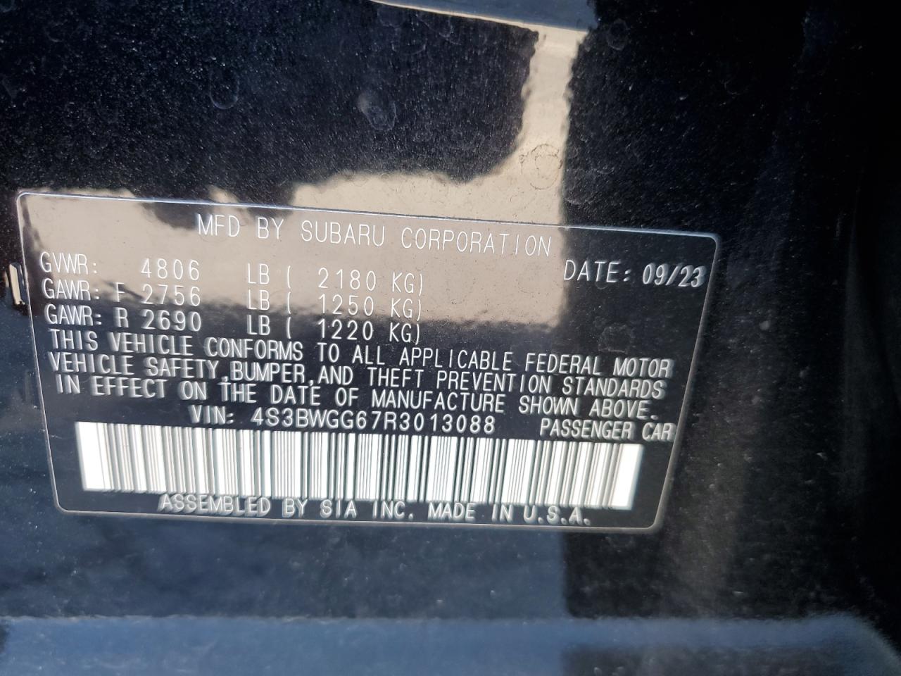 2024 Subaru Legacy Sport Угольный vin: 4S3BWGG67R3013088