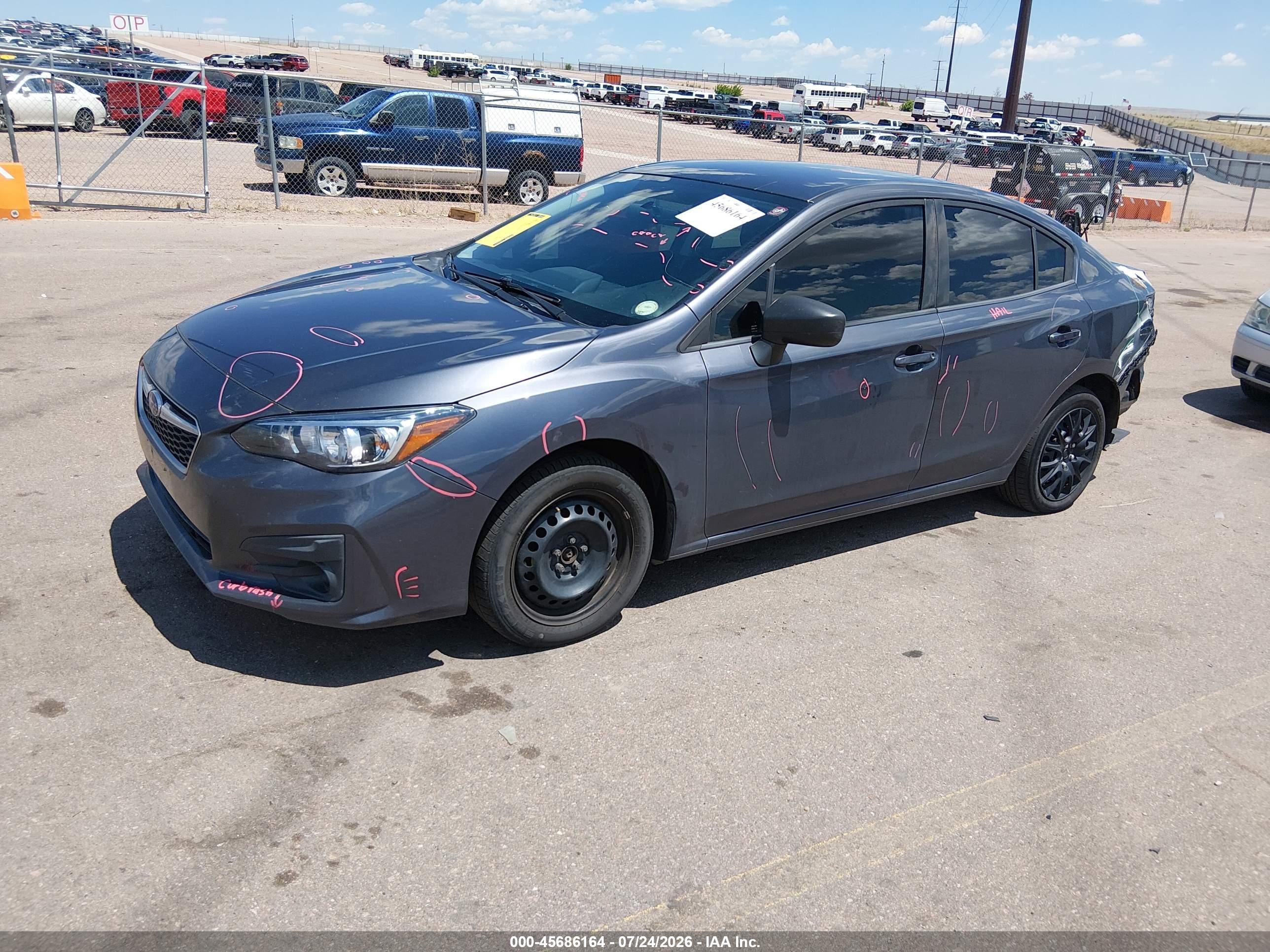 2017 Subaru Impreza 2.0i Gray vin: 4S3GKAA63H1627976