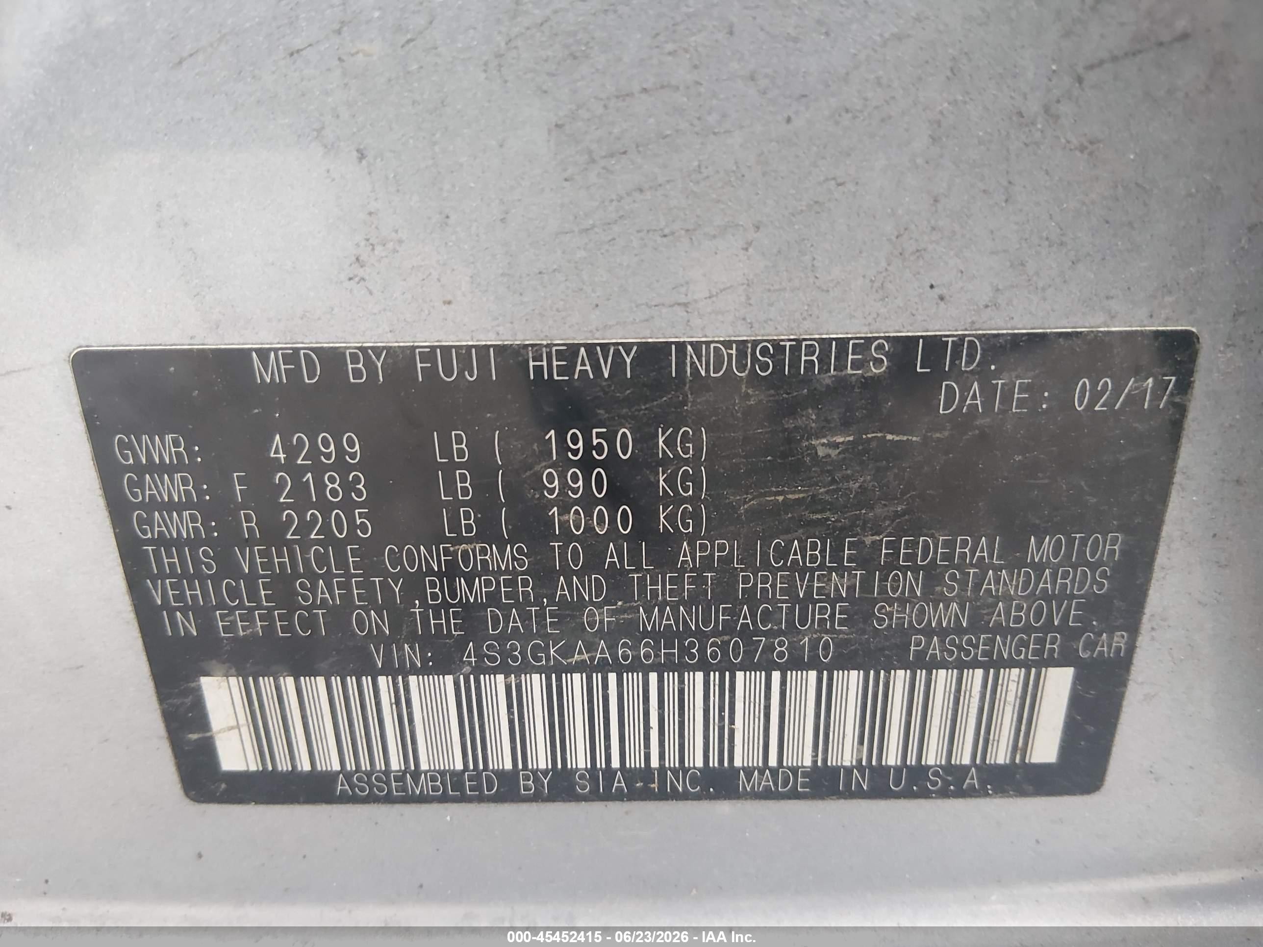 2017 Subaru Impreza 2.0i Silver vin: 4S3GKAA66H3607810