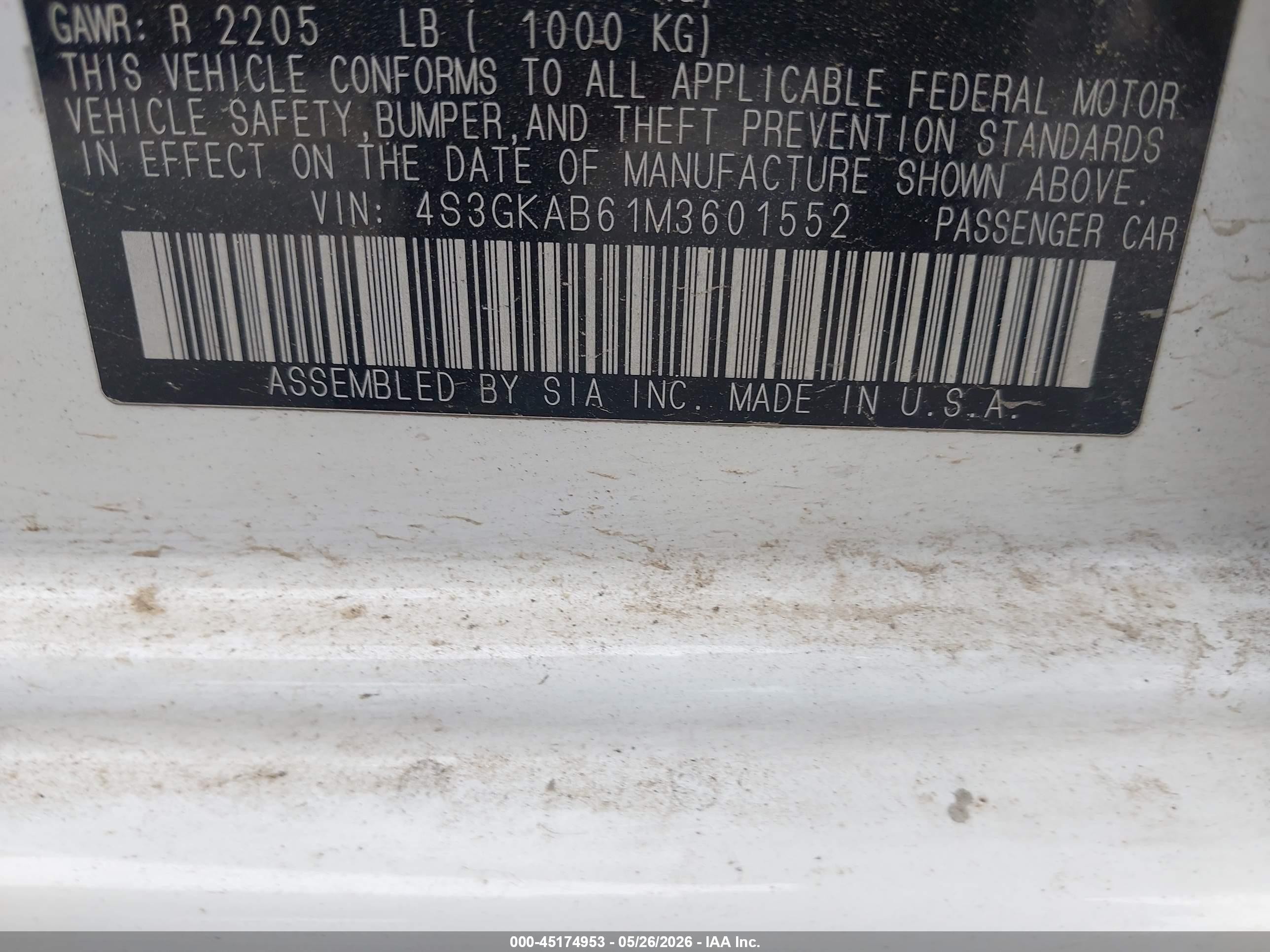 2021 Subaru Impreza Sedan White vin: 4S3GKAB61M3601552