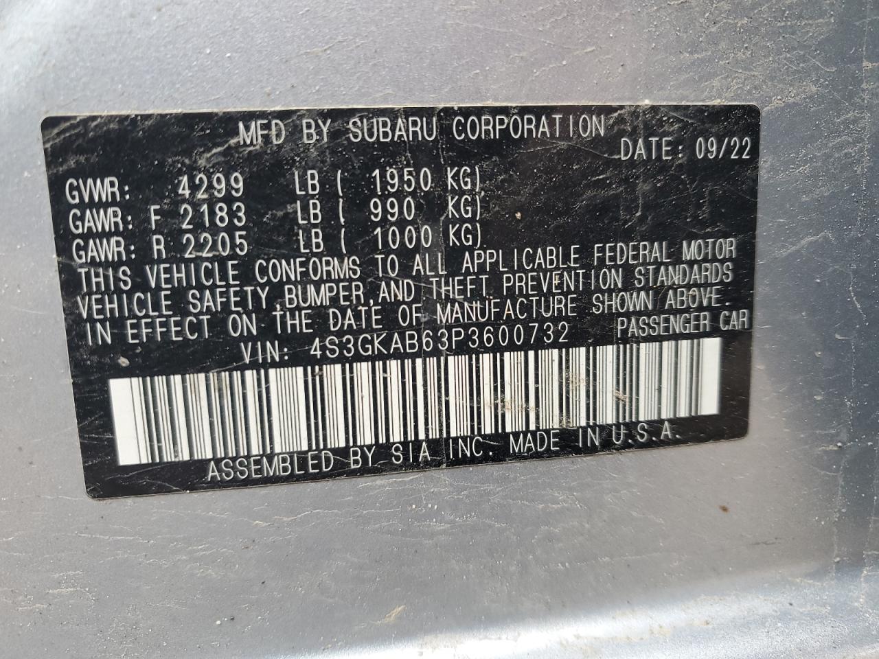 2023 Subaru Impreza Silver vin: 4S3GKAB63P3600732