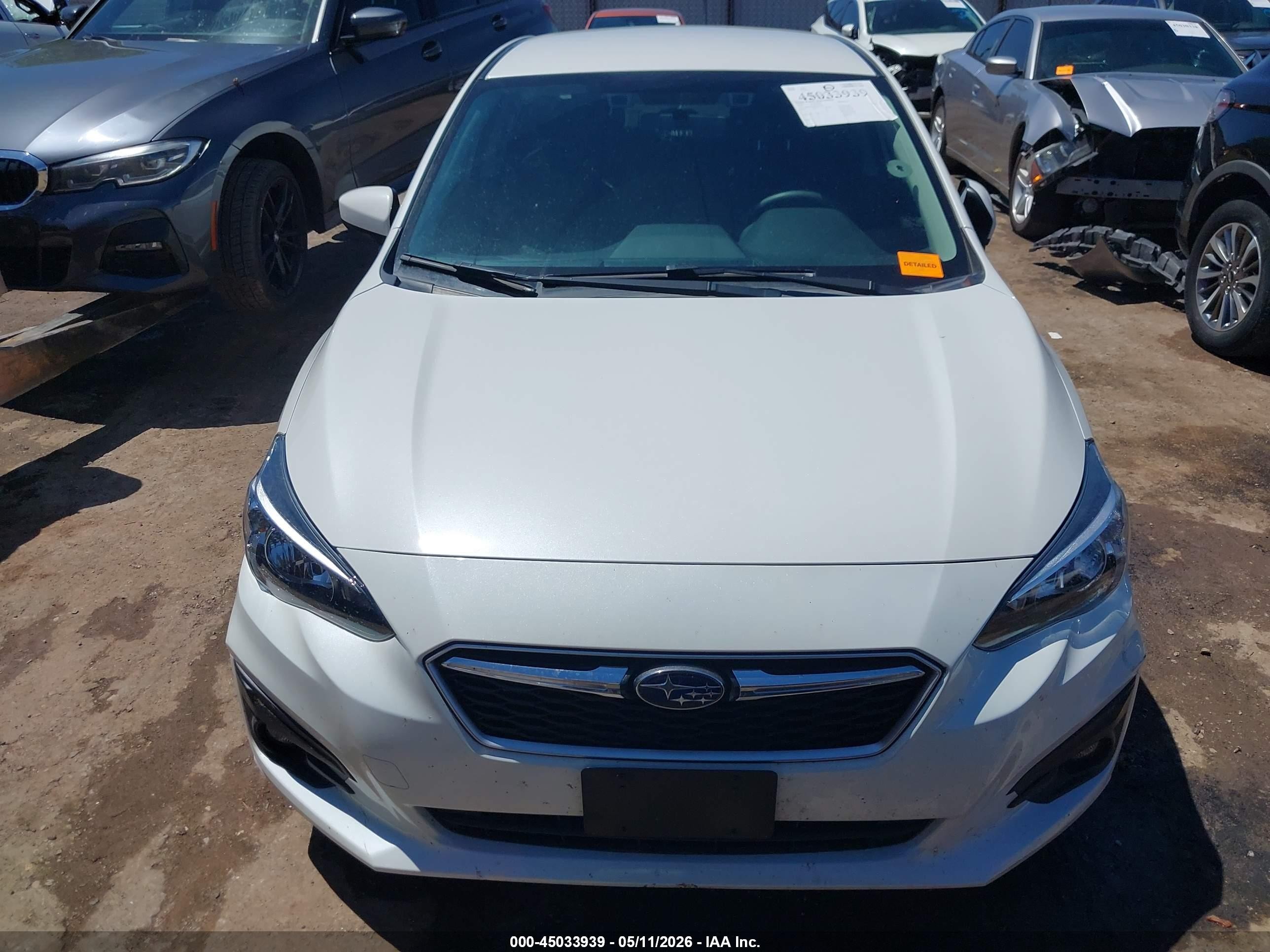 2019 Subaru Impreza 2.0i Premium White vin: 4S3GKAD68K3622697